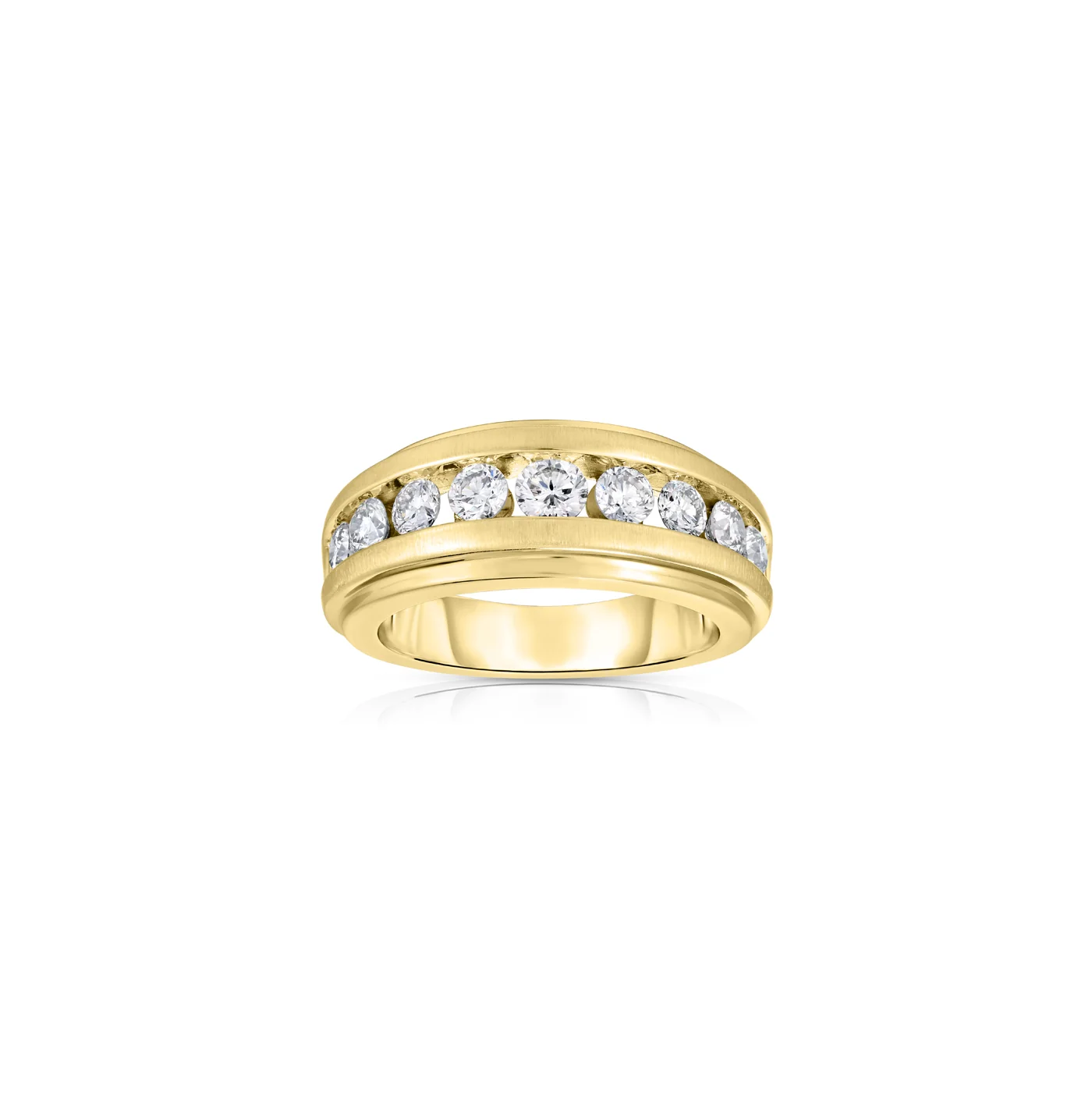 Sabel Collection Yellow Gold Channel Set Diamond Men's Ring