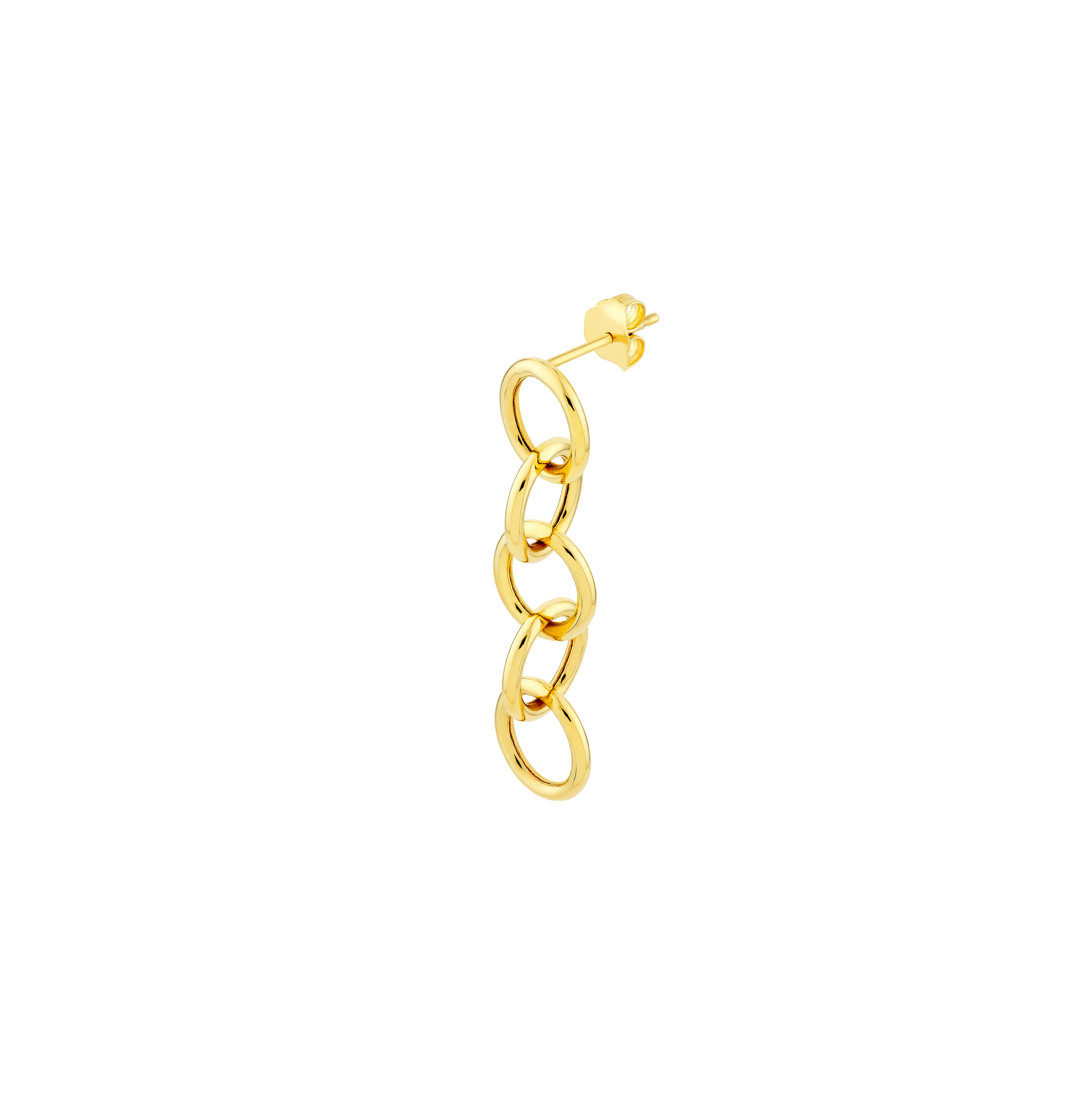 Sabel Collection Yellow Gold Circle Link Dangle Earrings - Image 2