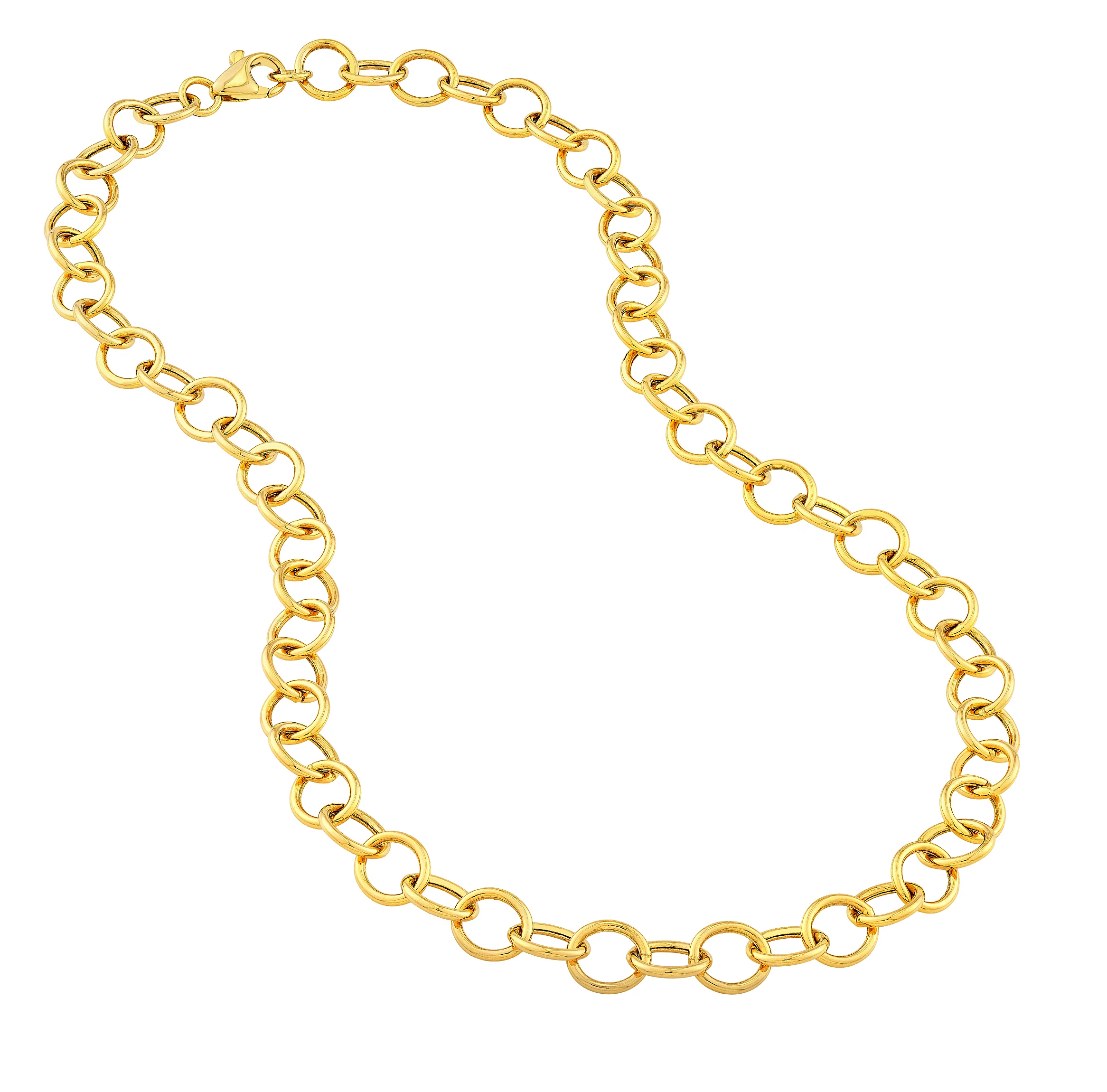 Sabel Collection Yellow Gold Circle Link Necklace - Image 2