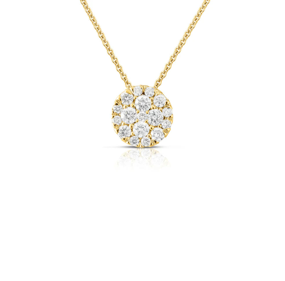 Sabel Collection Yellow Gold Cluster Diamond Pendant