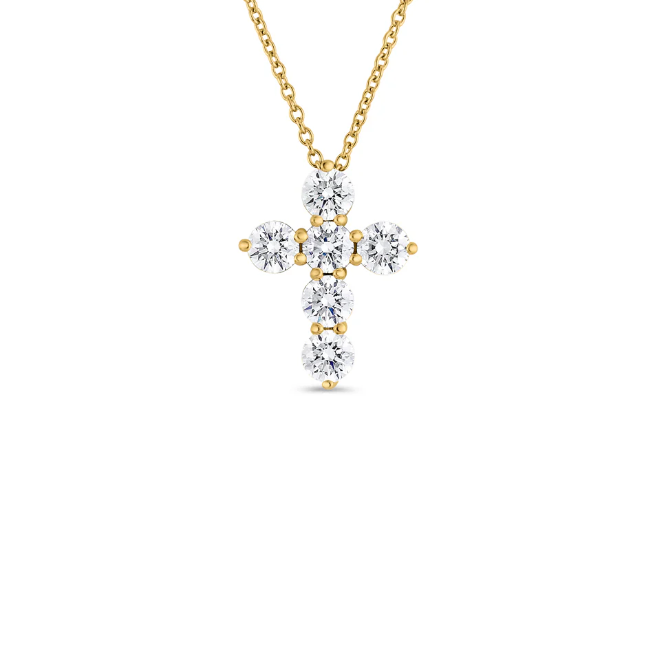 Sabel Collection Yellow Gold Cross Pendant with Diamonds