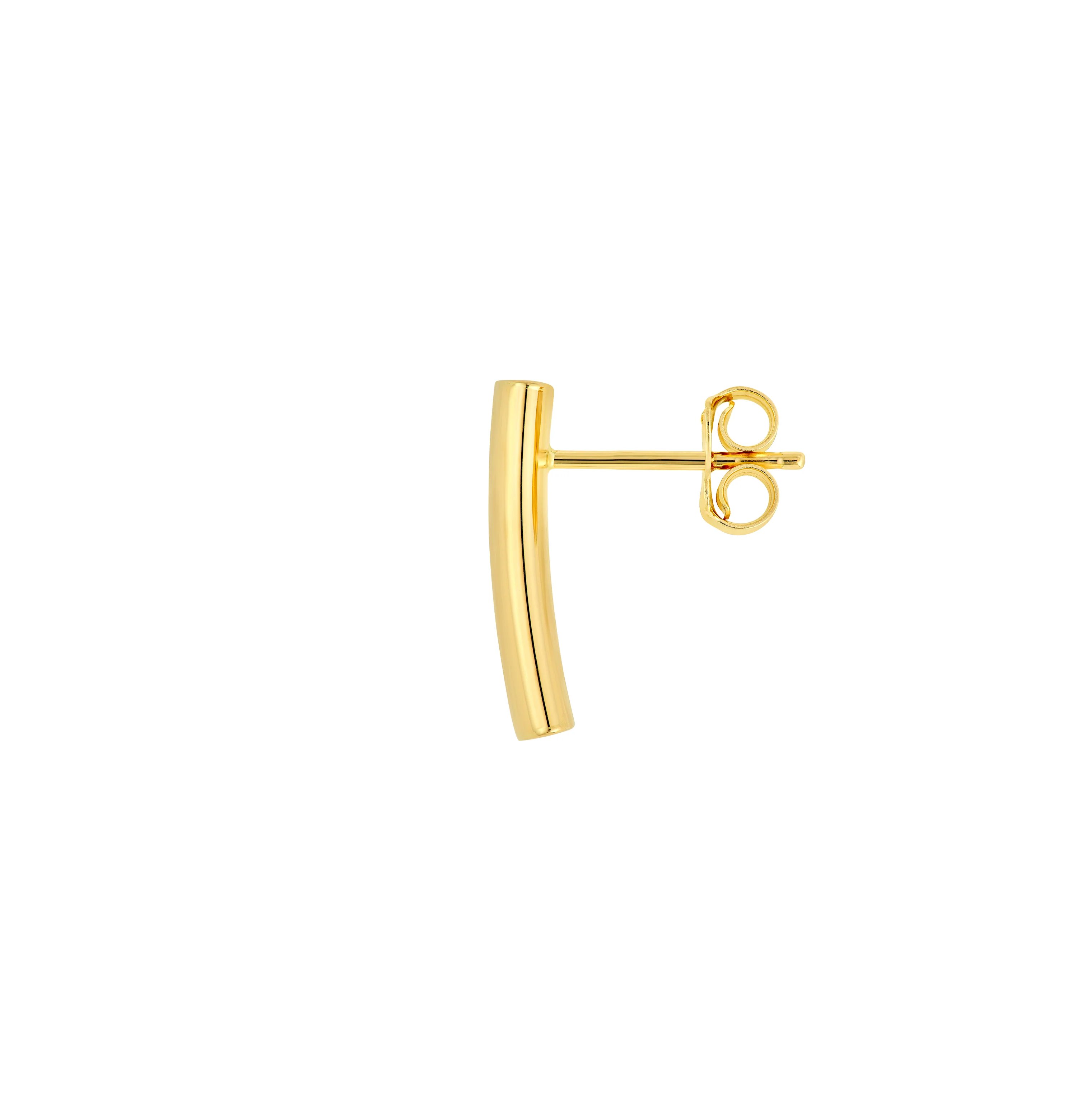 Sabel Collection Yellow Gold Curved Bar Earrings - Image 2