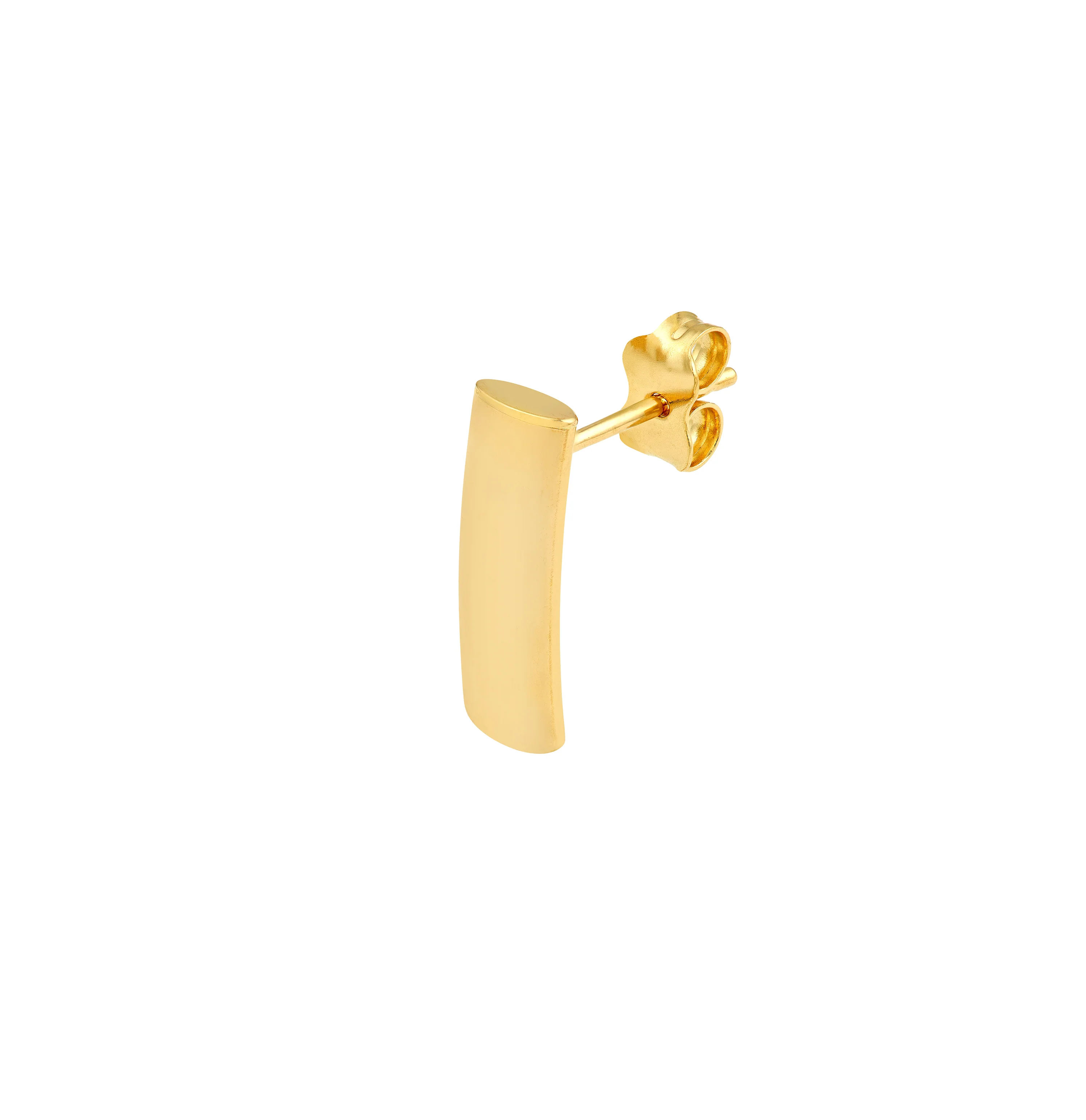 Sabel Collection Yellow Gold Curved Bar Earrings - Image 3