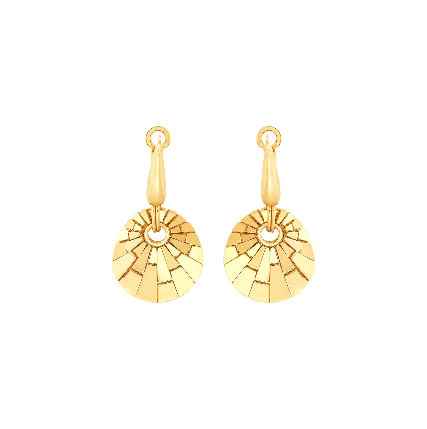 Sabel Collection Yellow Gold Dangle Shell Earrings