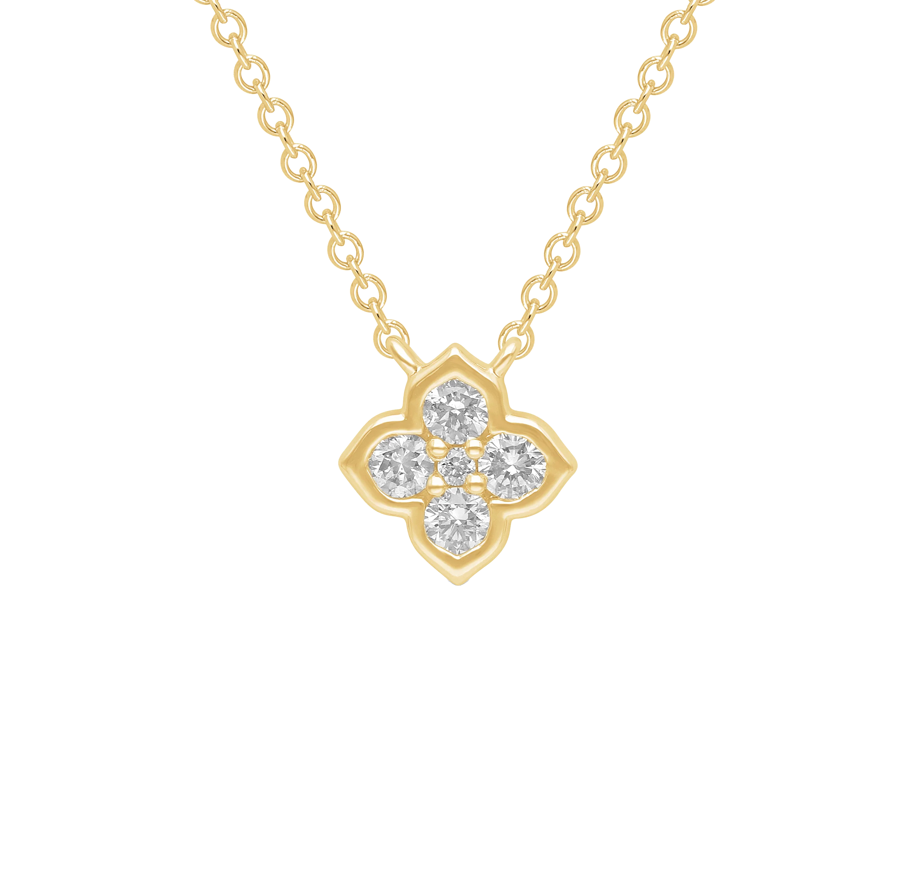 Sabel Collection Yellow Gold Diamond Flower Pendant