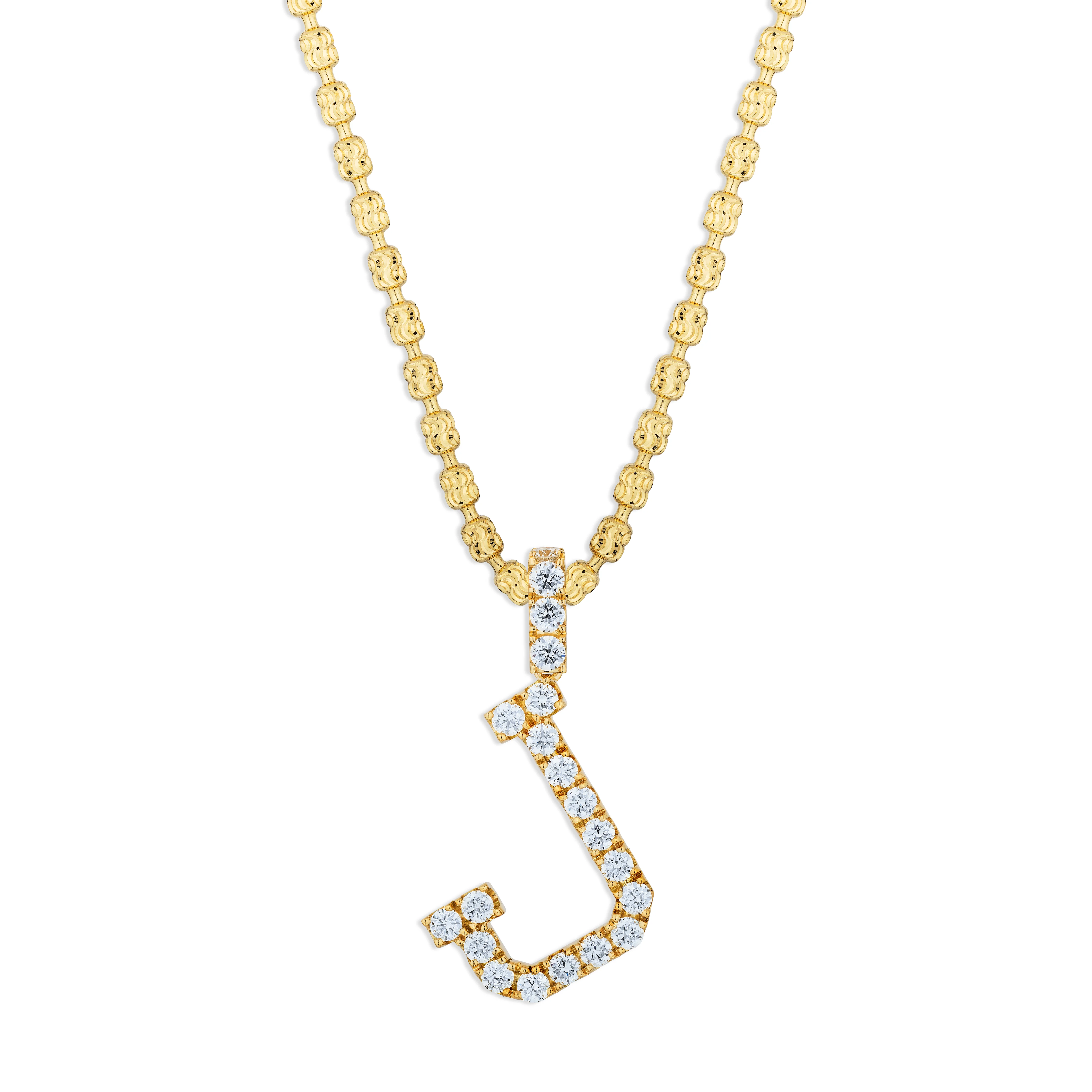 Sabel Collection Yellow Gold Diamond J Initial Pendant