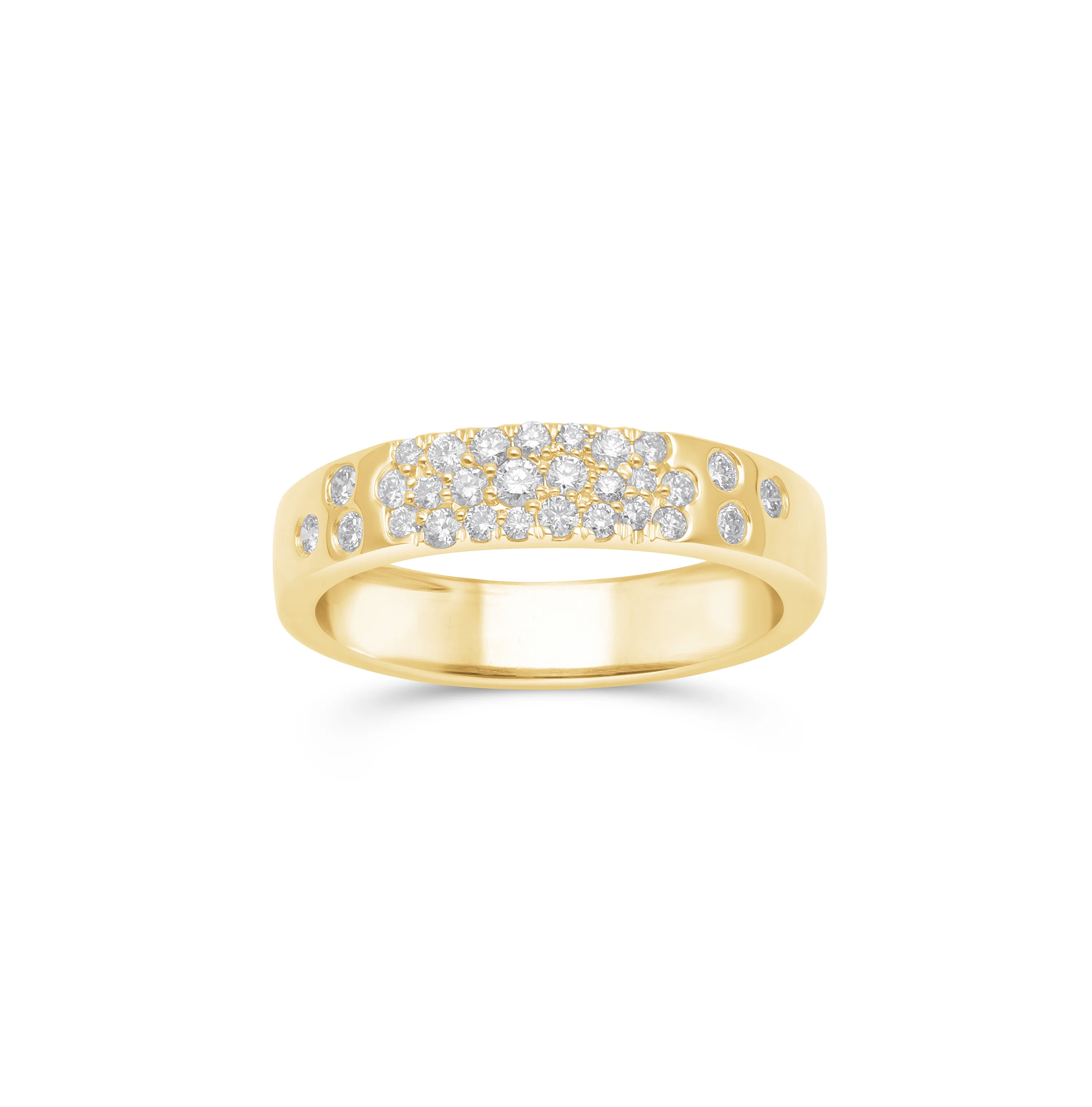 Sabel Collection Yellow Gold Diamond Sprinkle Band
