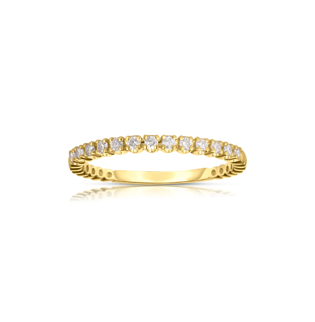 Sabel Collection Yellow Gold Round Diamond Stacking Ring