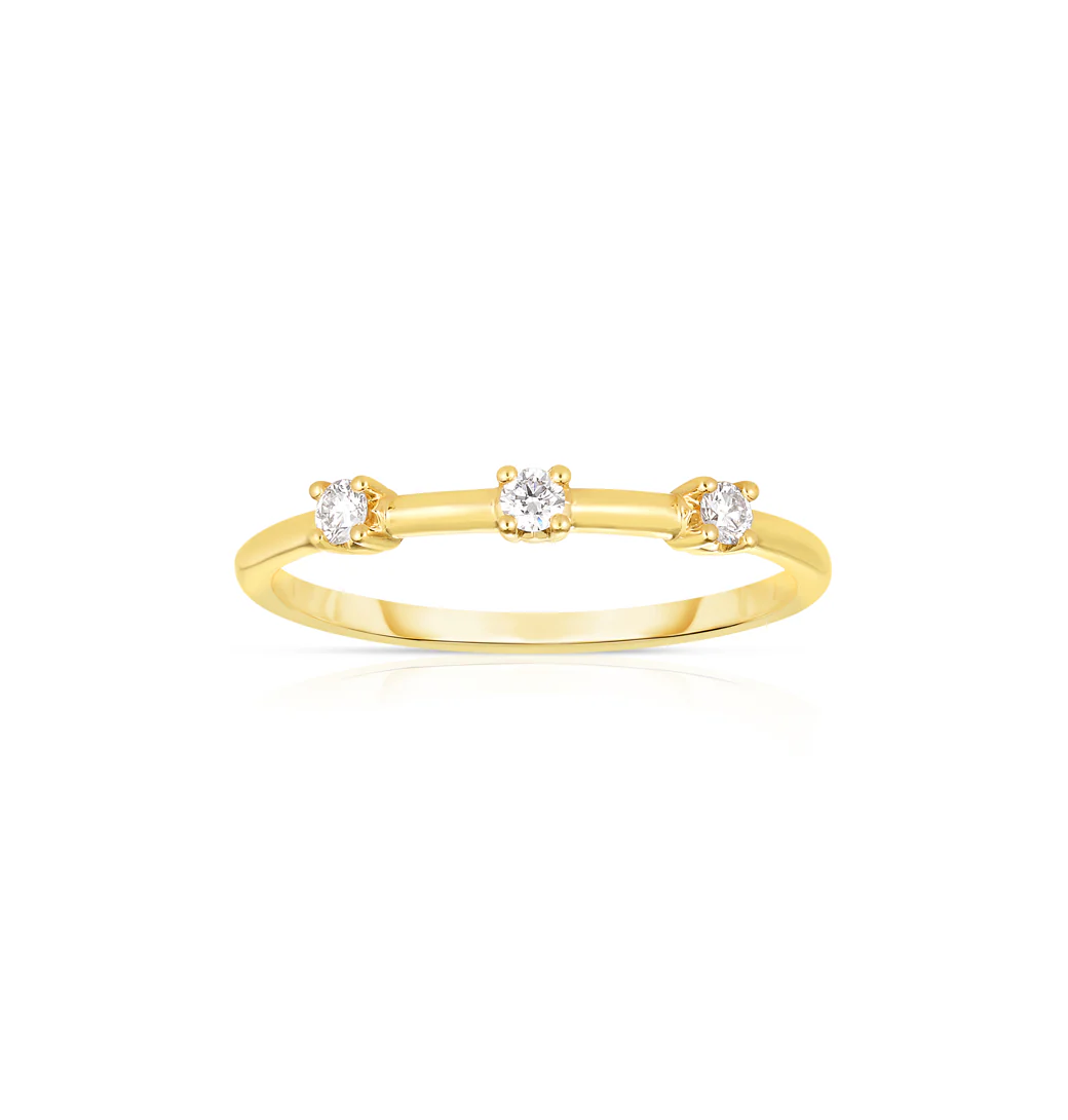 Sabel Collection Yellow Gold Diamond Station Ring