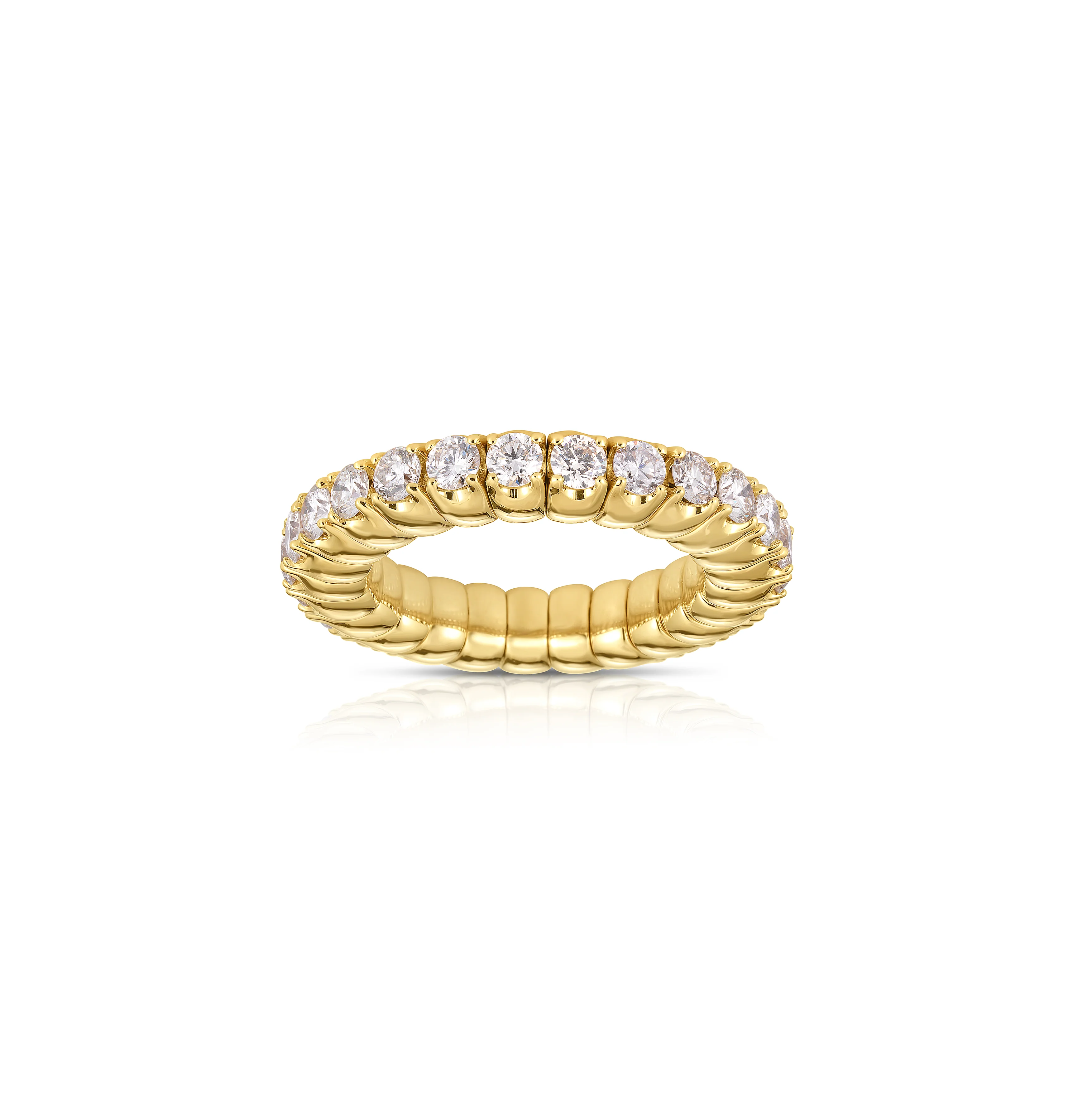 Sabel Collection Yellow Gold Diamond Stretch Band - Image 2