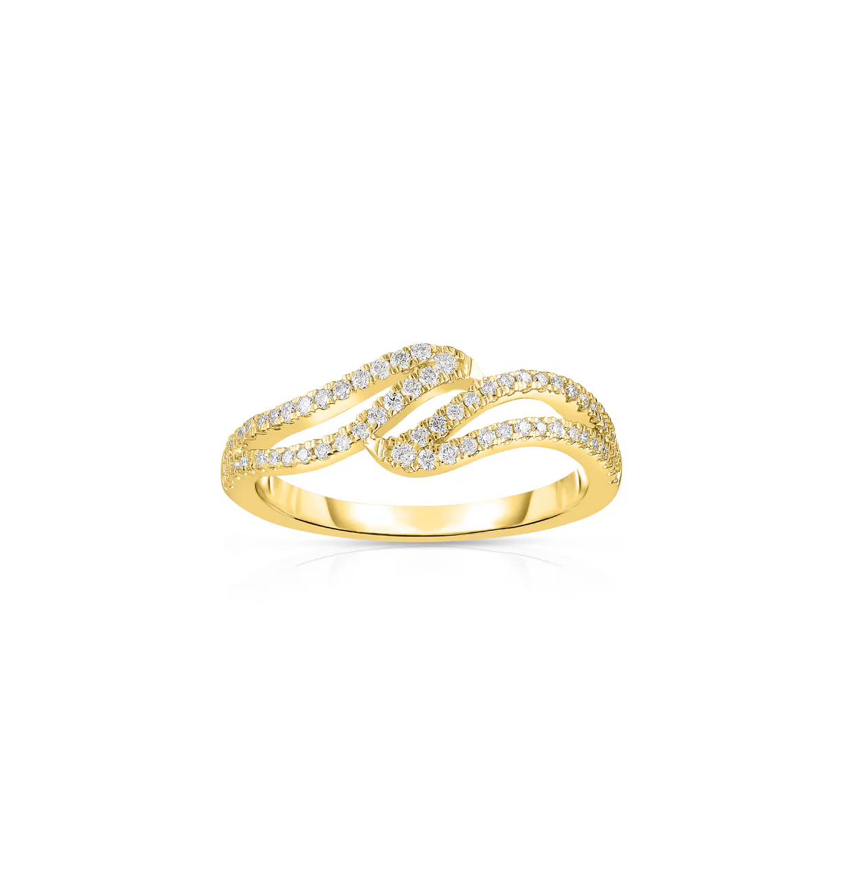 Sabel Collection Yellow Gold Diamond Wavy Ring