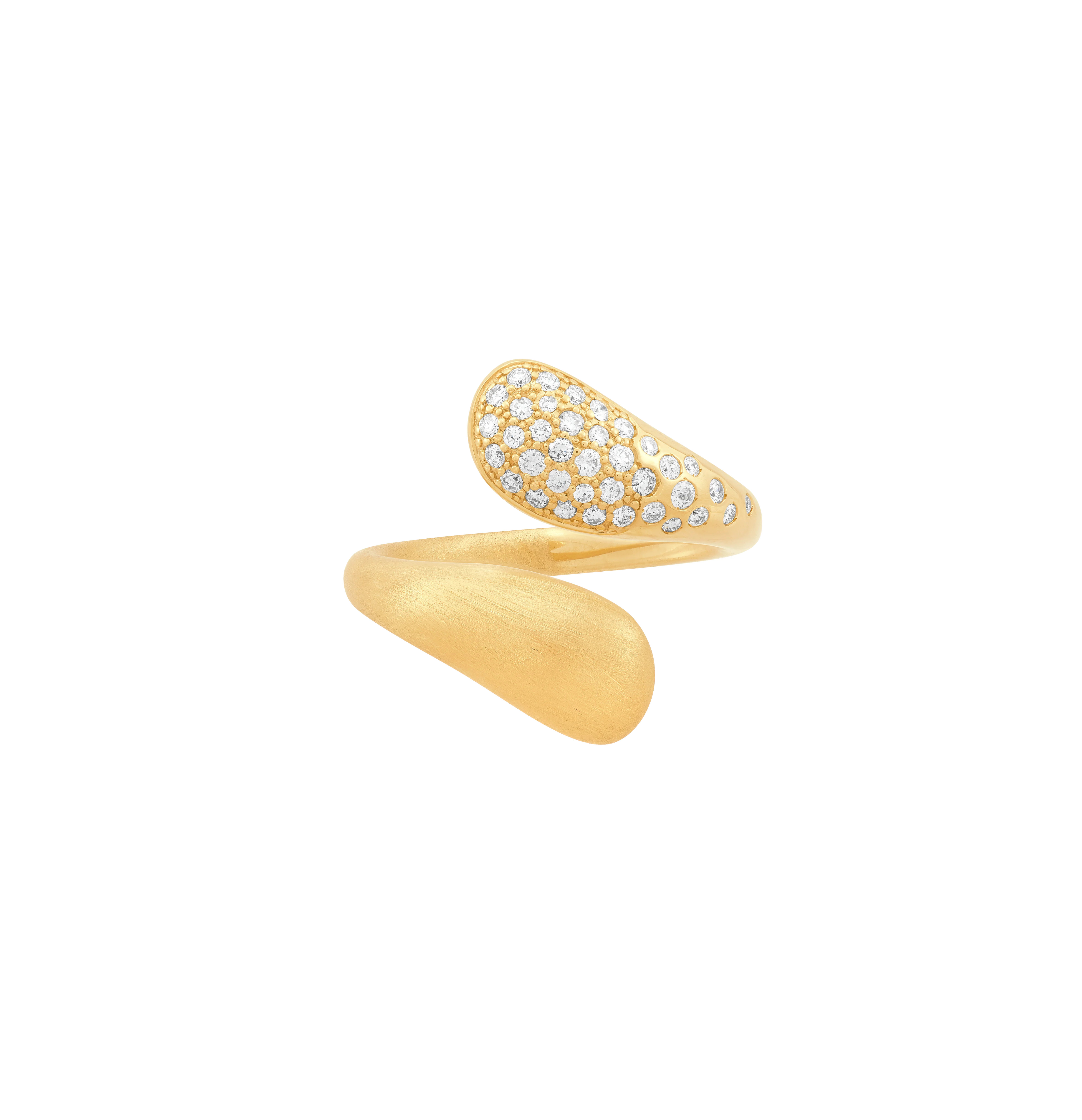 Sabel Collection Yellow Gold Domed Bypass Diamond Ring