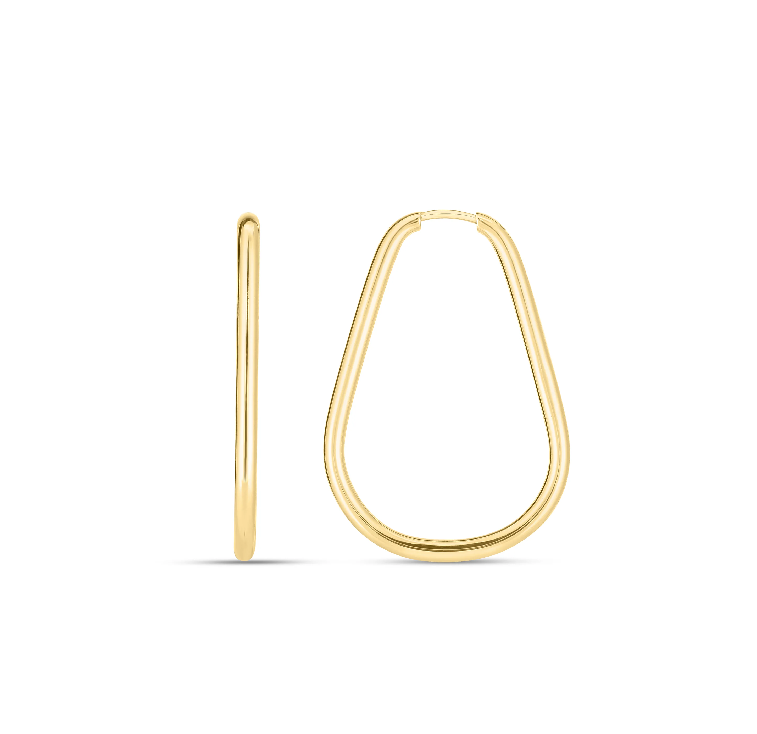 Sabel Collection Yellow Gold Endless Pear Shape Hoop Earrings