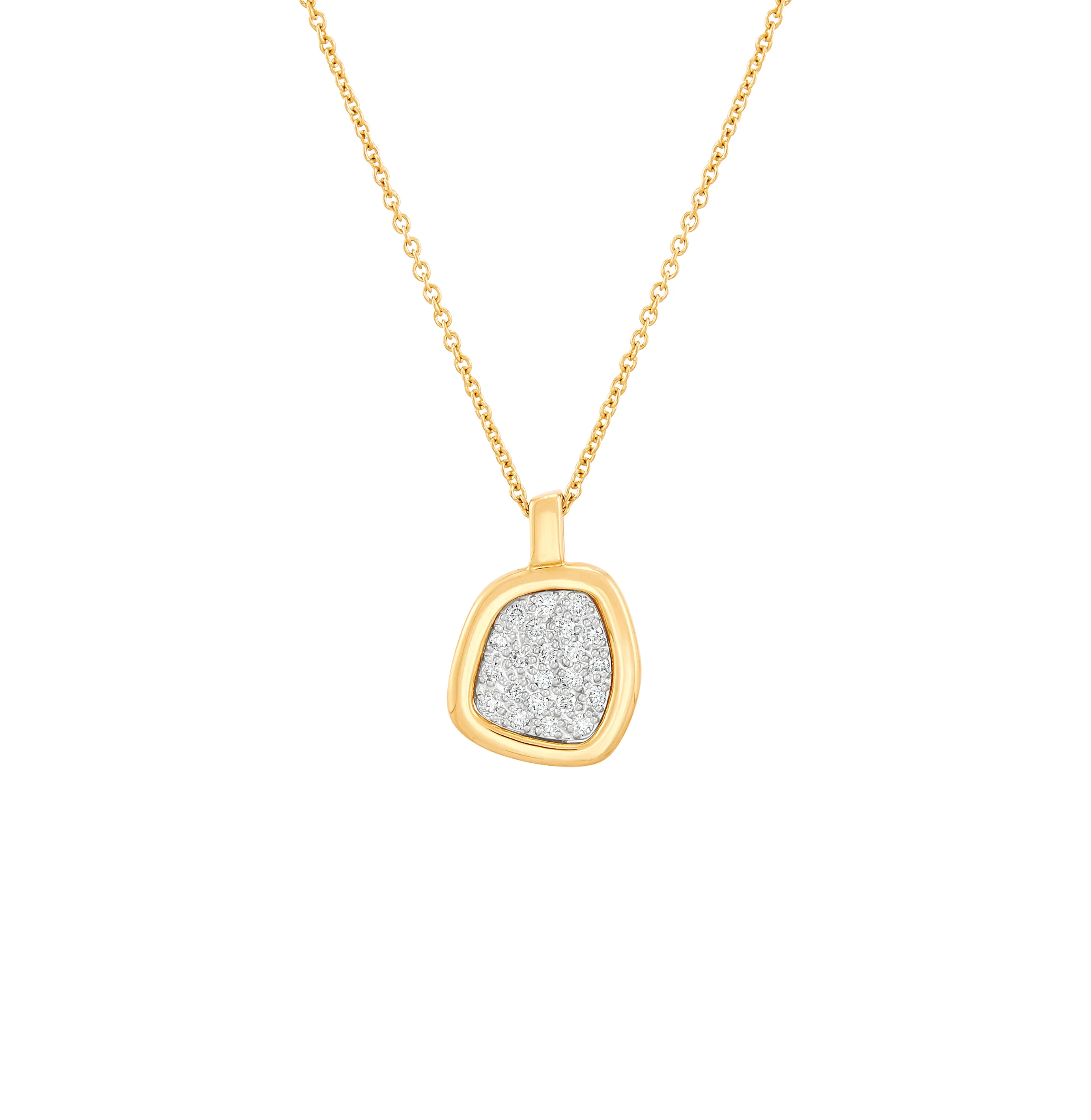 Sabel Collection Yellow Gold Fancy Shape Diamond Pendant