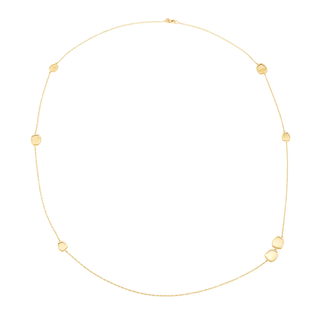 Sabel Collection Yellow Gold Fancy Shape Station Necklace - Image 2