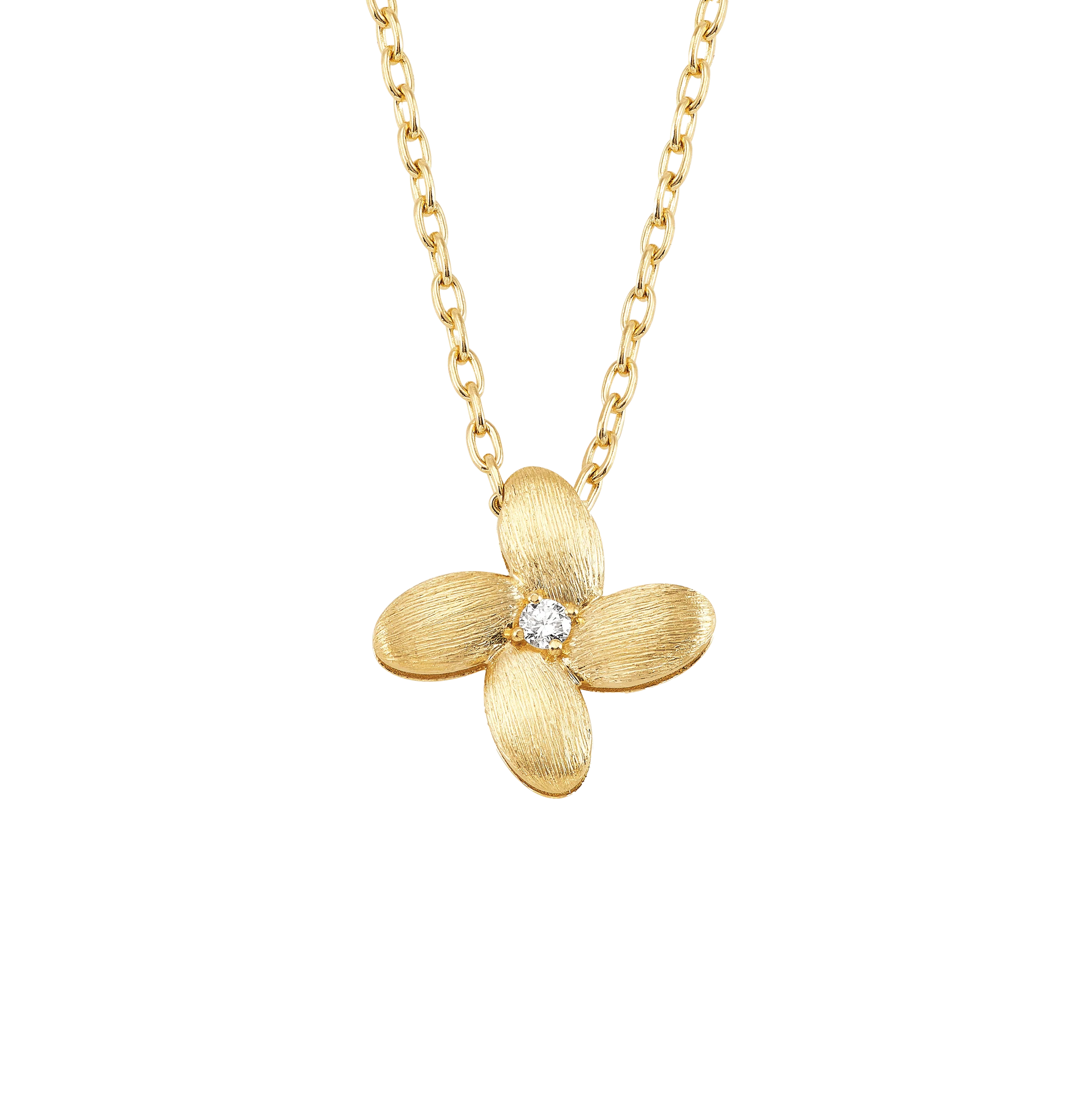 Sabel Collection Yellow Gold Flower Diamond Pendant