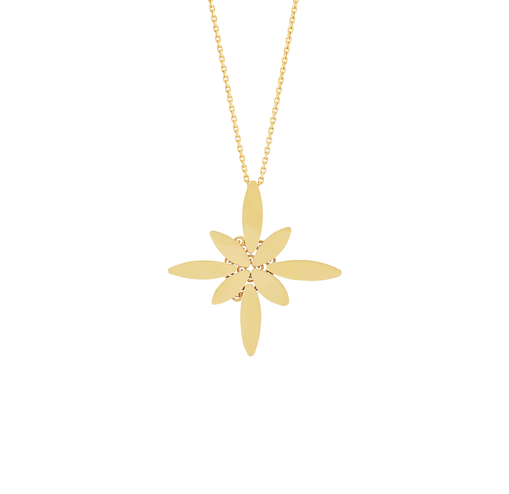 Sabel Collection Yellow Gold Flower Necklace