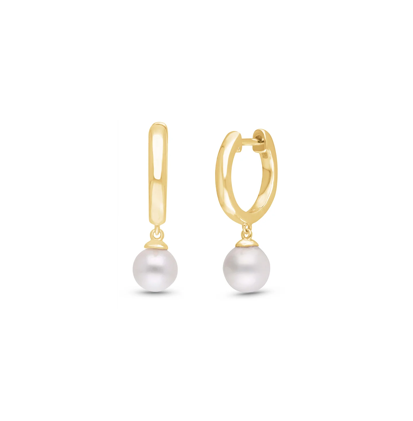 Sabel Collection Yellow Gold Freshwater Pearl Drop Earrings