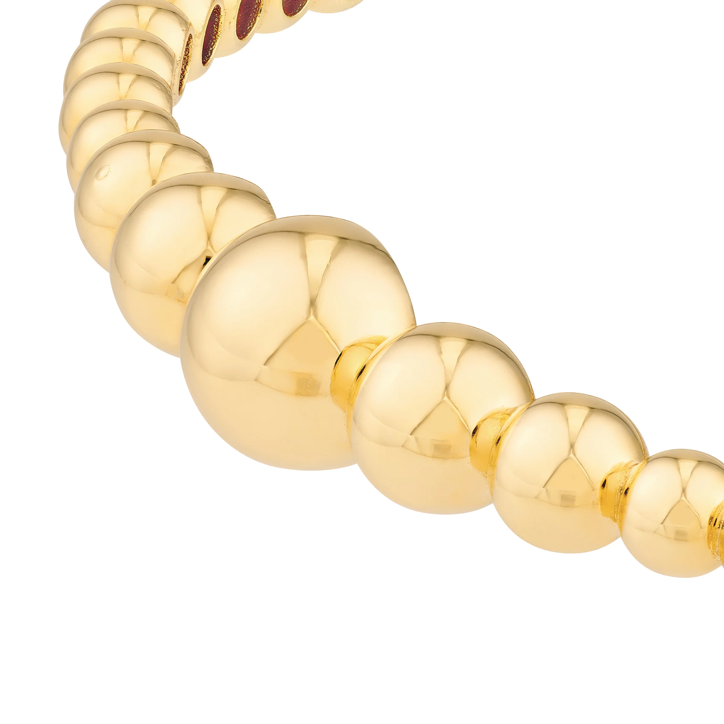 Sabel Collection Yellow Gold Graduated Bead Bangle - Image 2