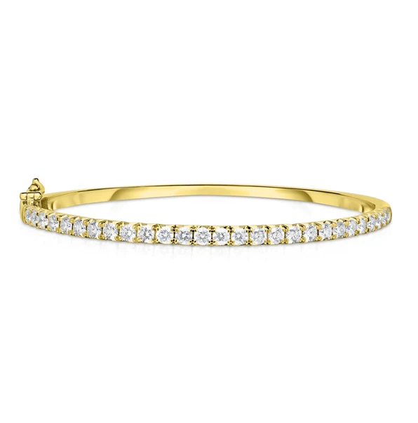 Sabel Collection Yellow Gold Halfway Diamond Bangle
