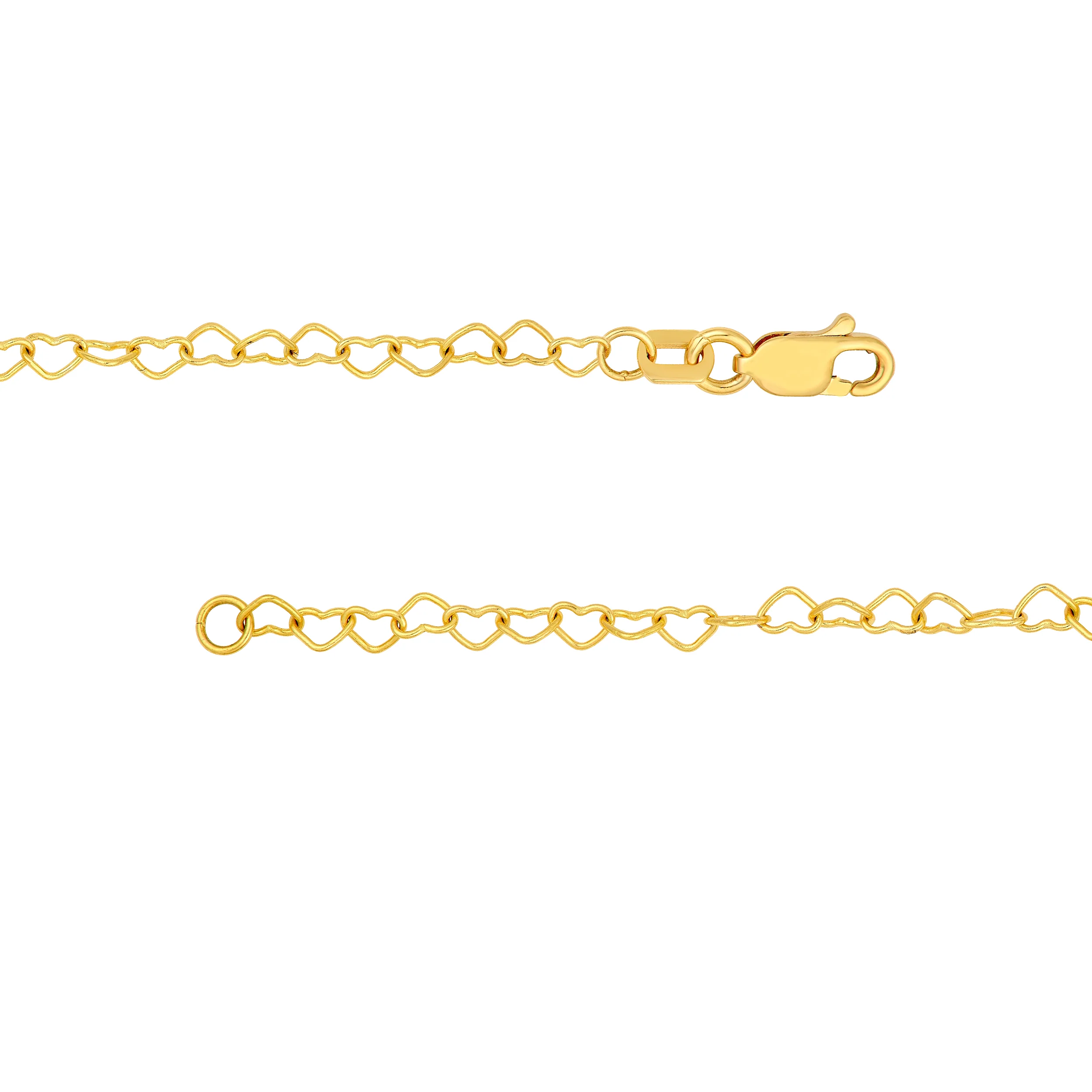 Sabel Collection Yellow Gold Heart Chain with Puff Heart Charm - Image 4