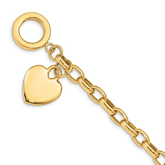 Sabel Collection Yellow Gold Heart Charm Bracelet - Image 2
