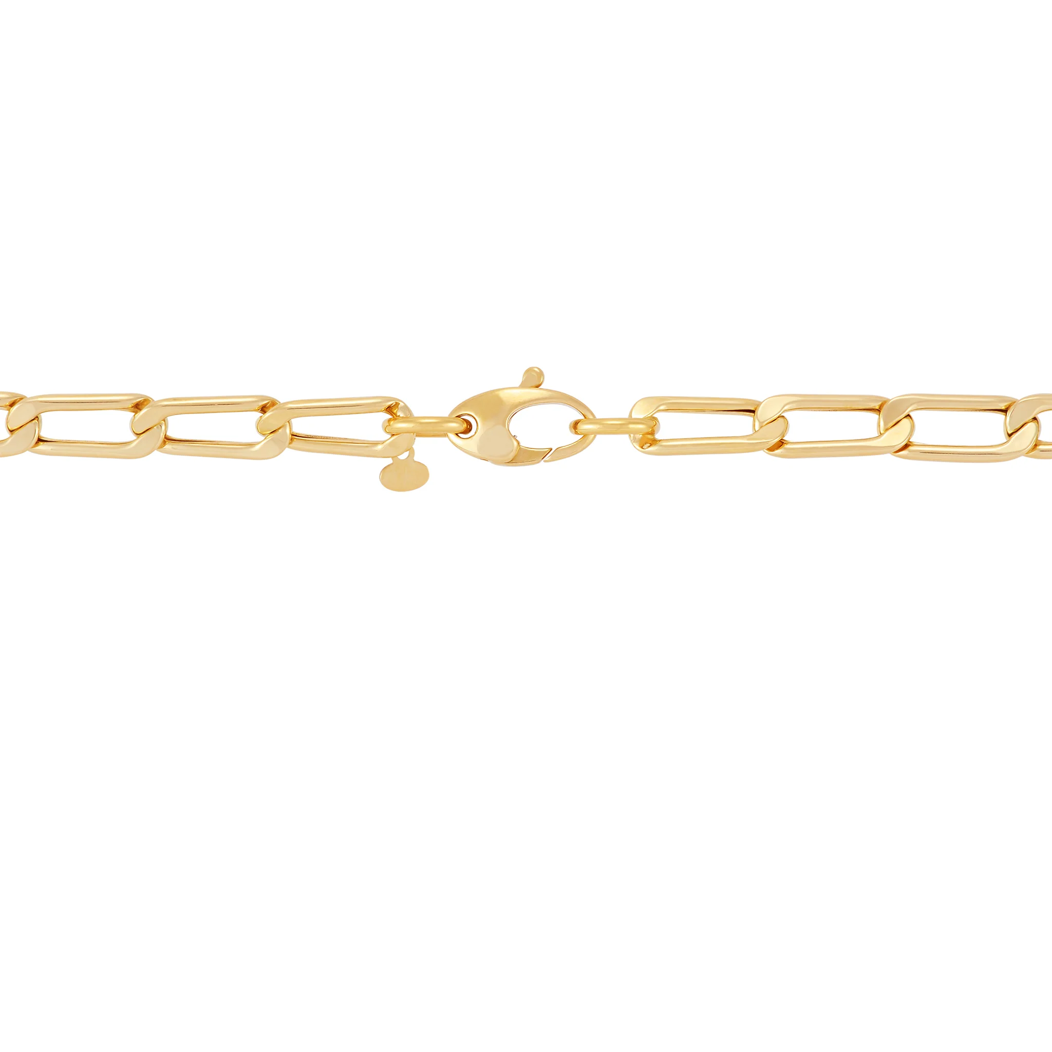 Sabel Collection Yellow Gold Hollow Paperclip Necklace - Image 4