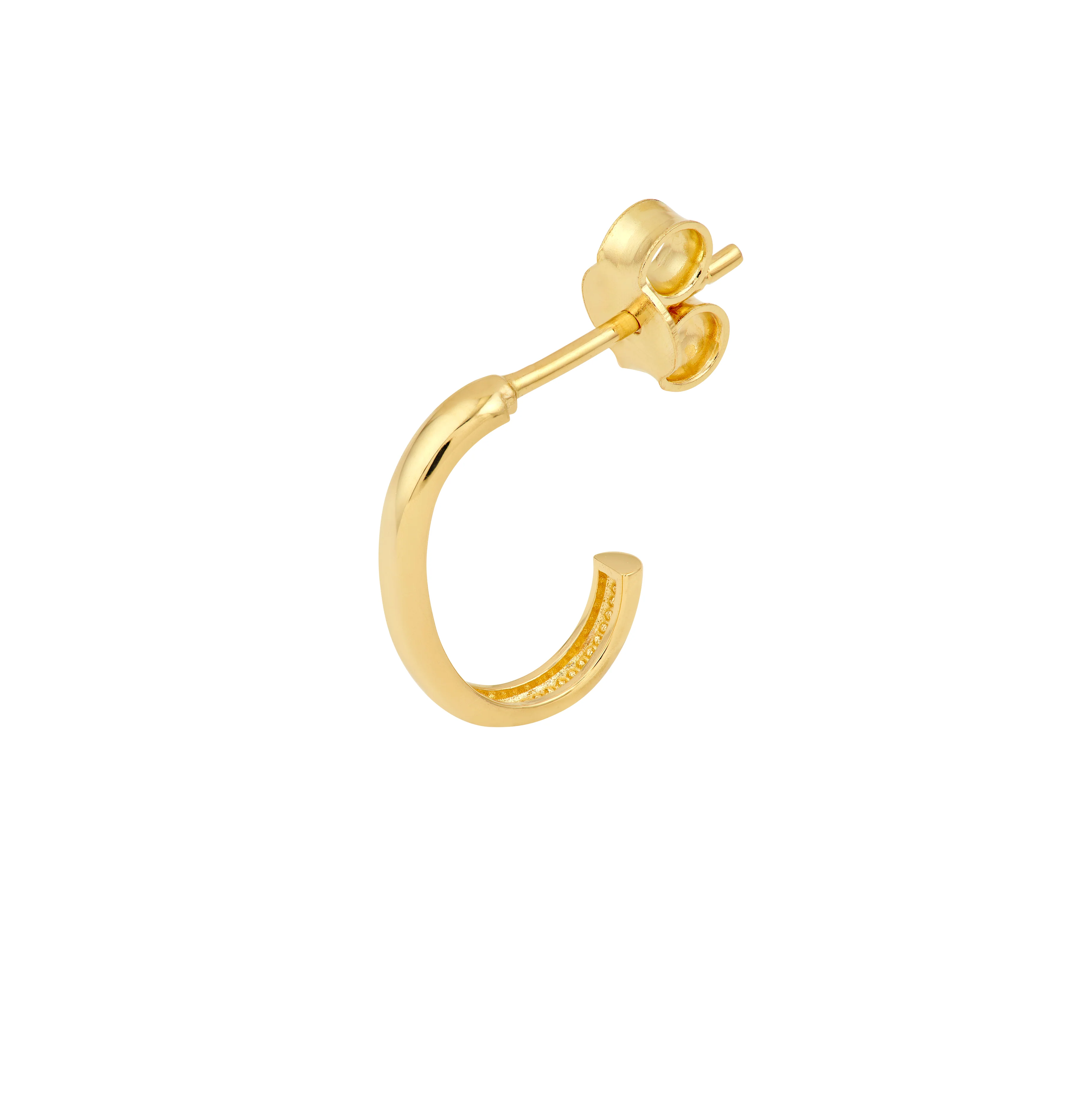 Sabel Collection Yellow Gold J Huggie Hoop Earrings - Image 2