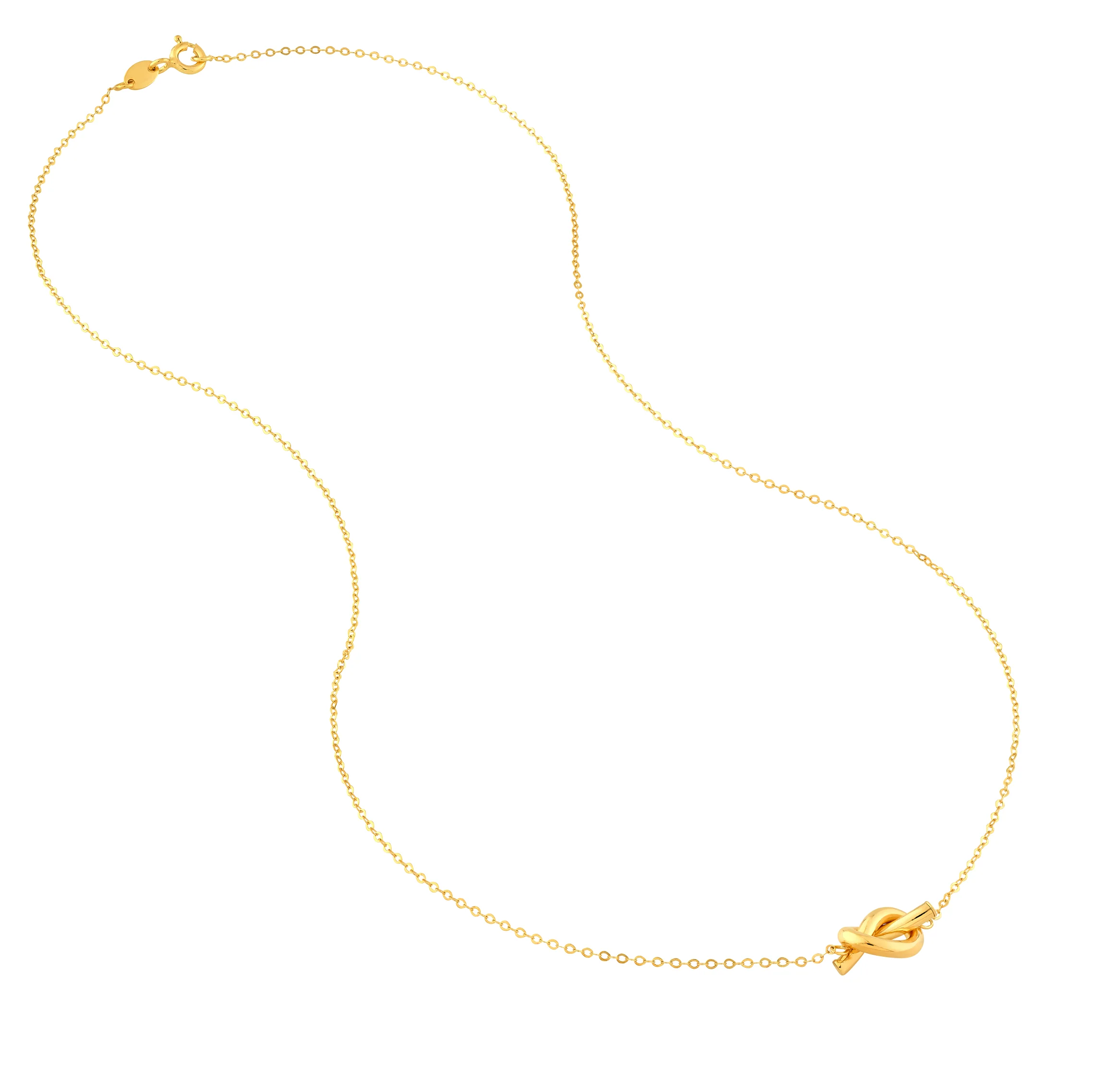 Sabel Collection Yellow Gold Love Knot Tube Pendant - Image 2
