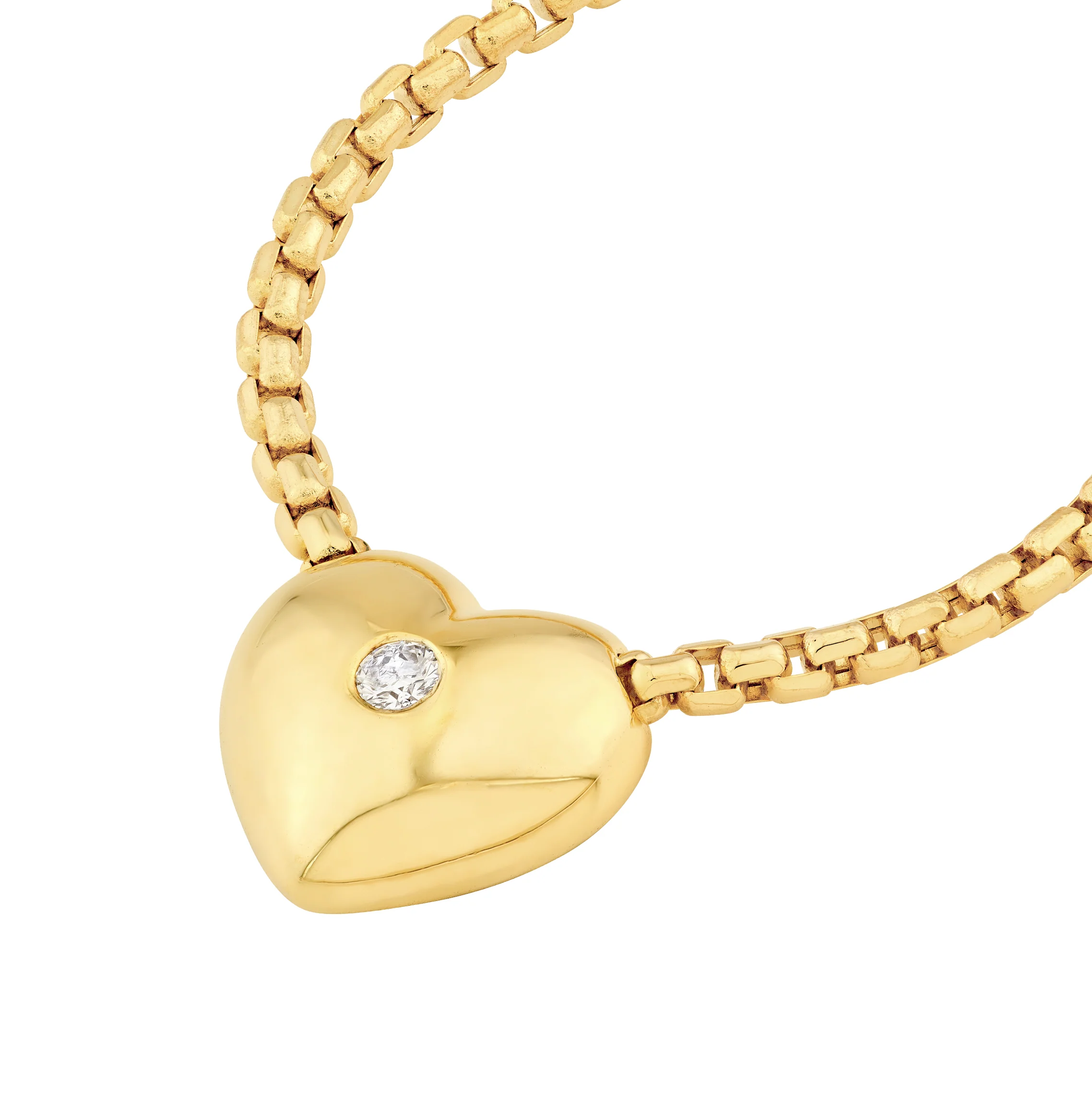 Sabel Collection Yellow Gold Necklace with Diamond Heart Pendant - Image 3