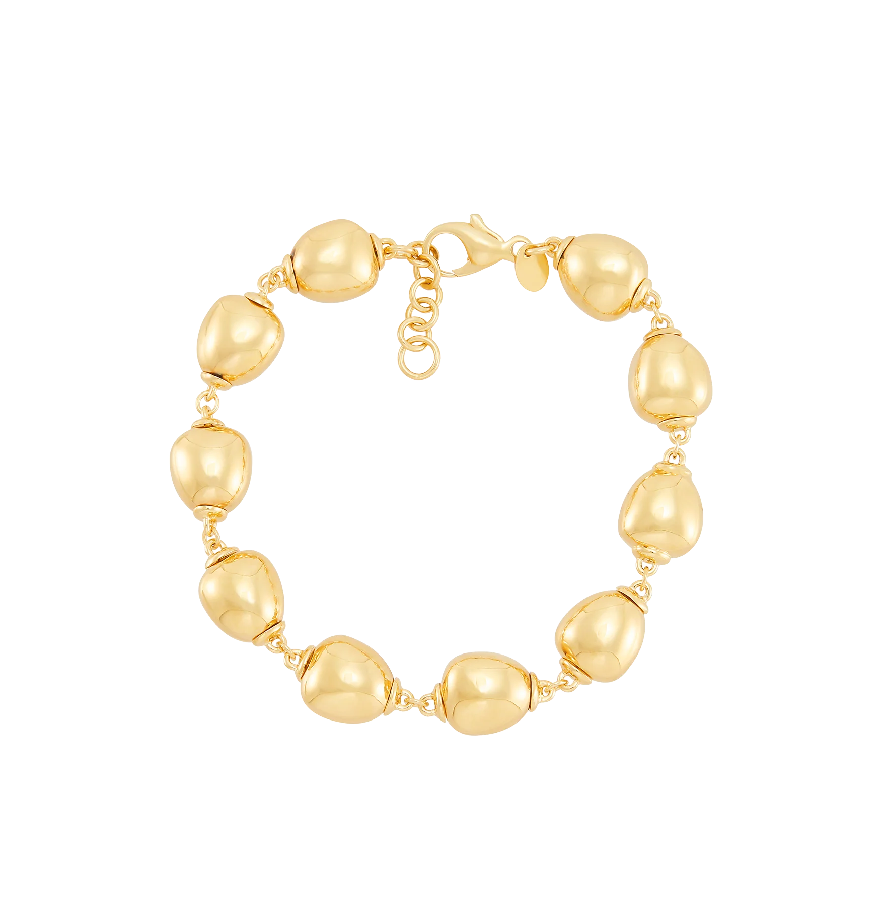 Sabel Collection Yellow Gold Oval Bead Station Bracelet