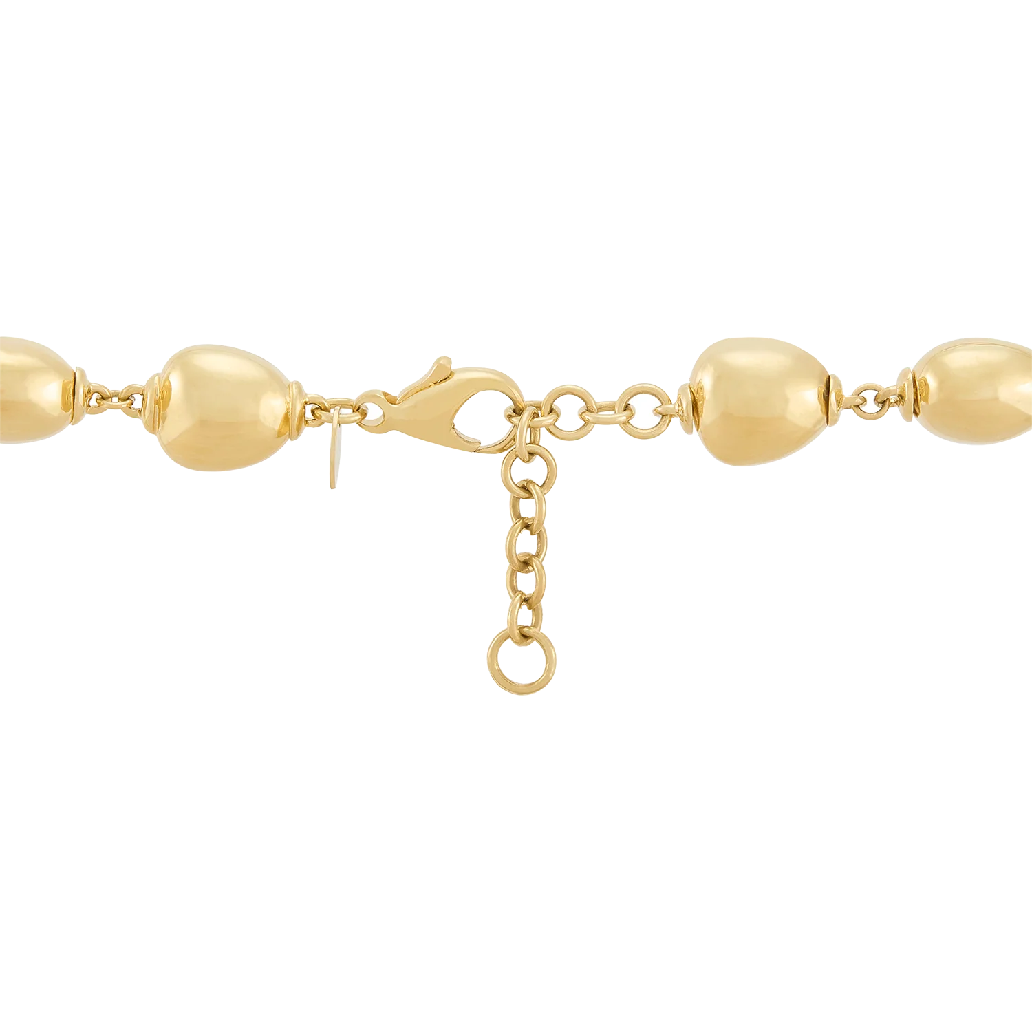 Sabel Collection Yellow Gold Oval Bead Station Necklace - Image 3