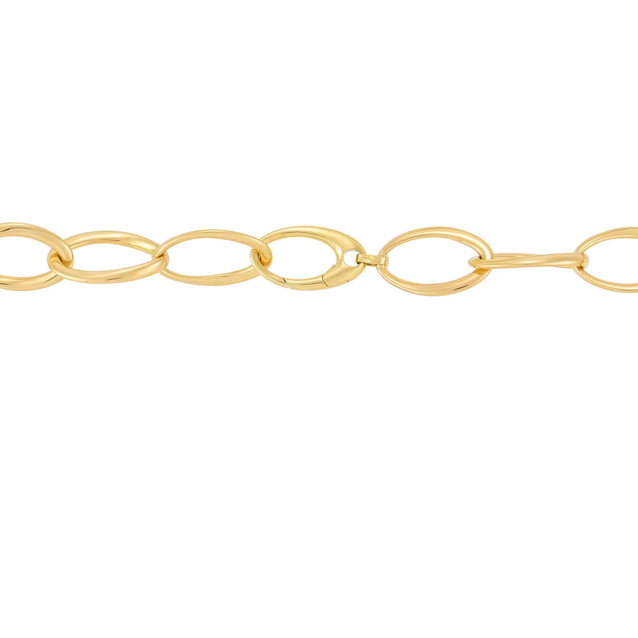 Sabel Collection Yellow Gold Oval Link Necklace - Image 3