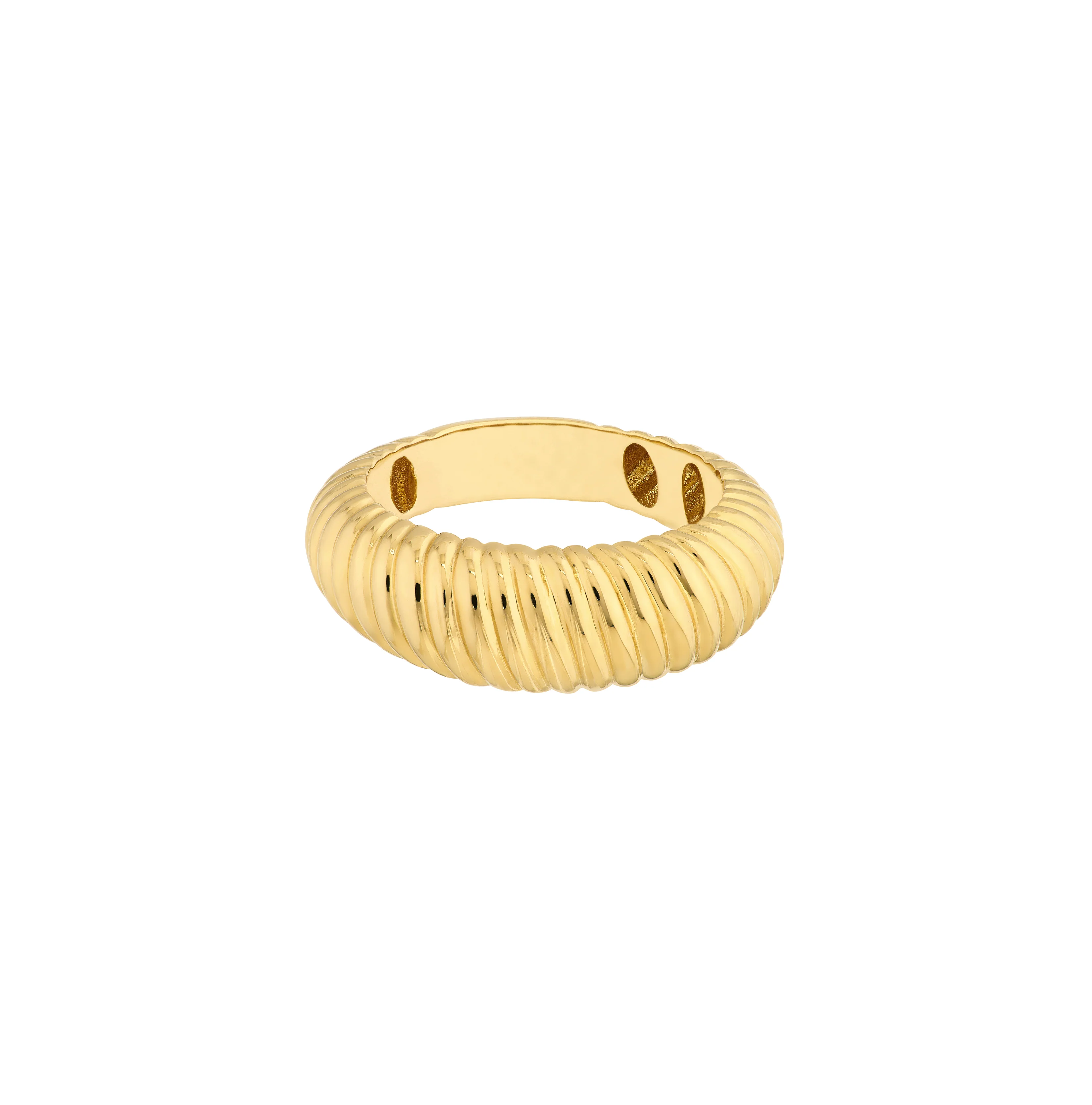 Sabel Collection Yellow Gold Ribbed Polished Ring