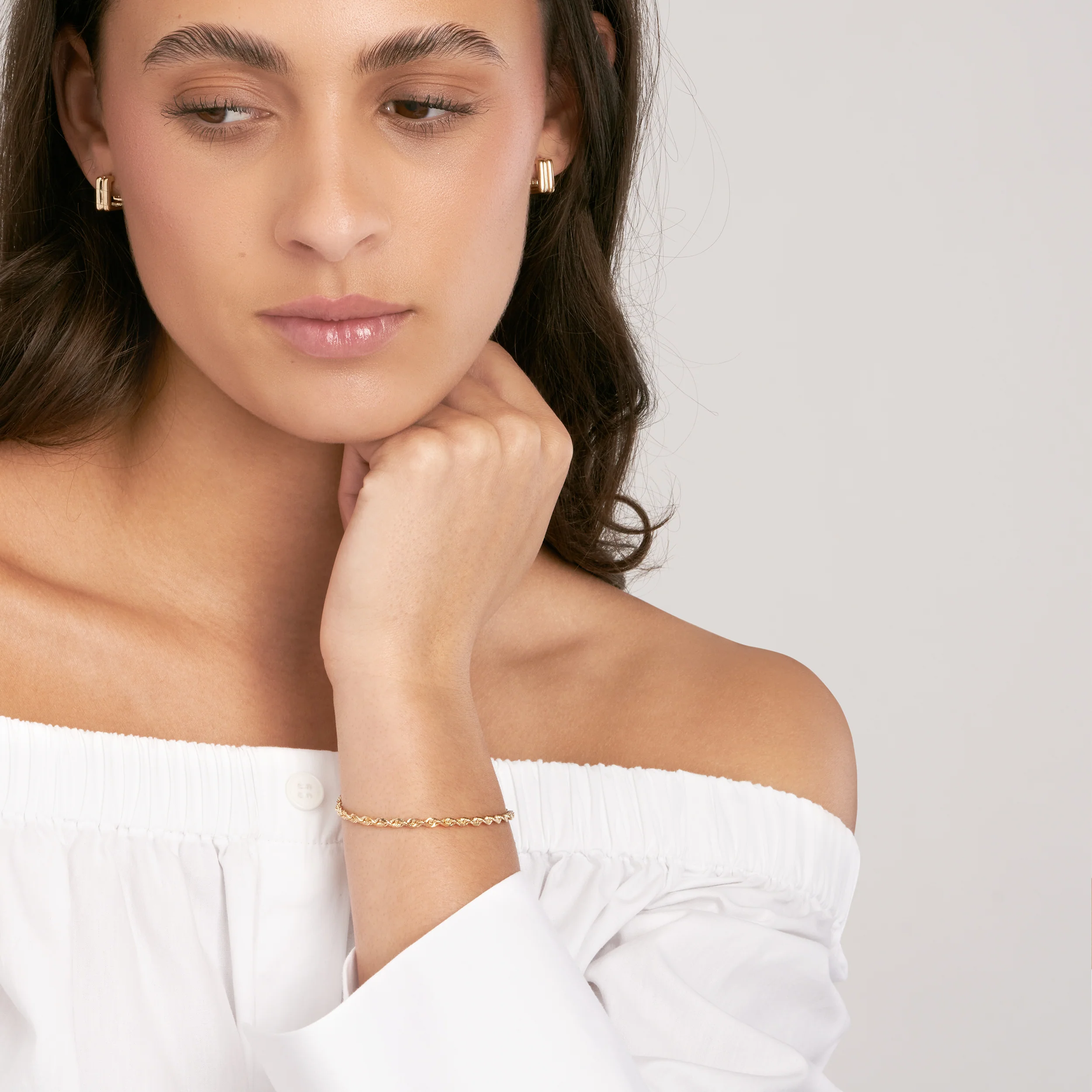 Sabel Collection Yellow Gold Rope Chain Bracelet - Image 4