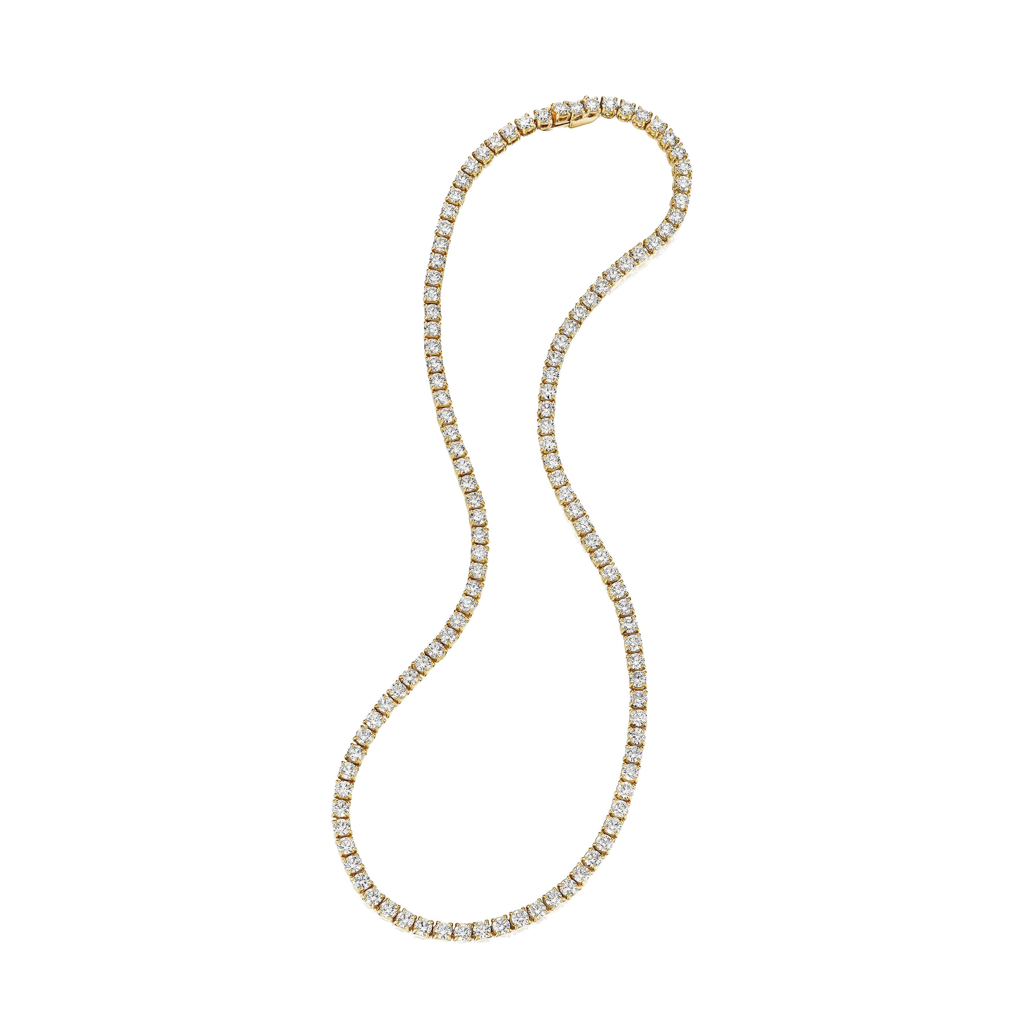 Sabel Collection Yellow Gold Round Diamond Eternity Necklace
