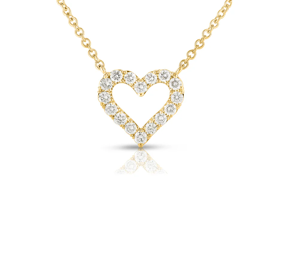 Sabel Collection Yellow Gold Round Diamond Heart Pendant