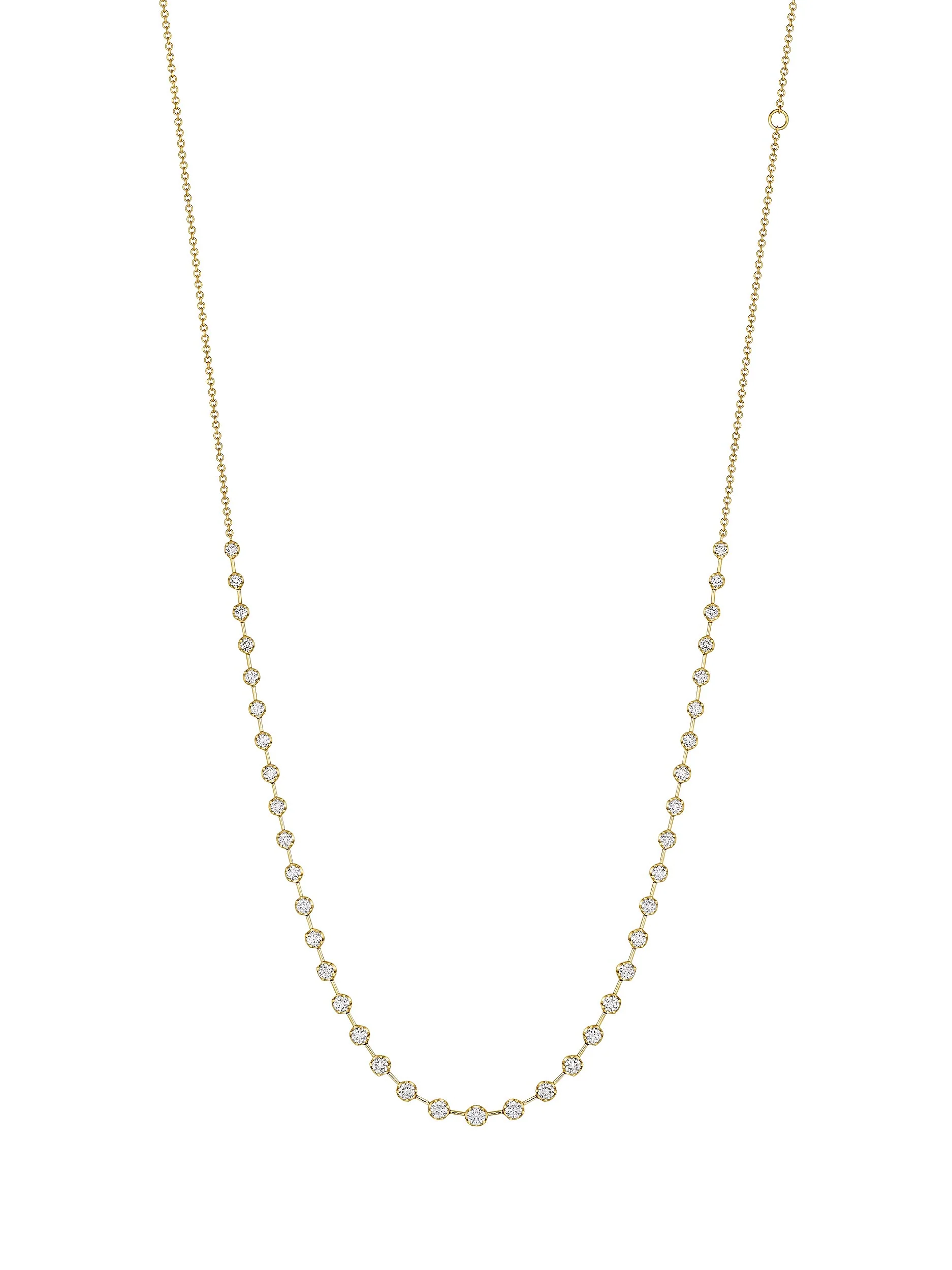 Sabel Collection Yellow Gold Round Diamond Necklace