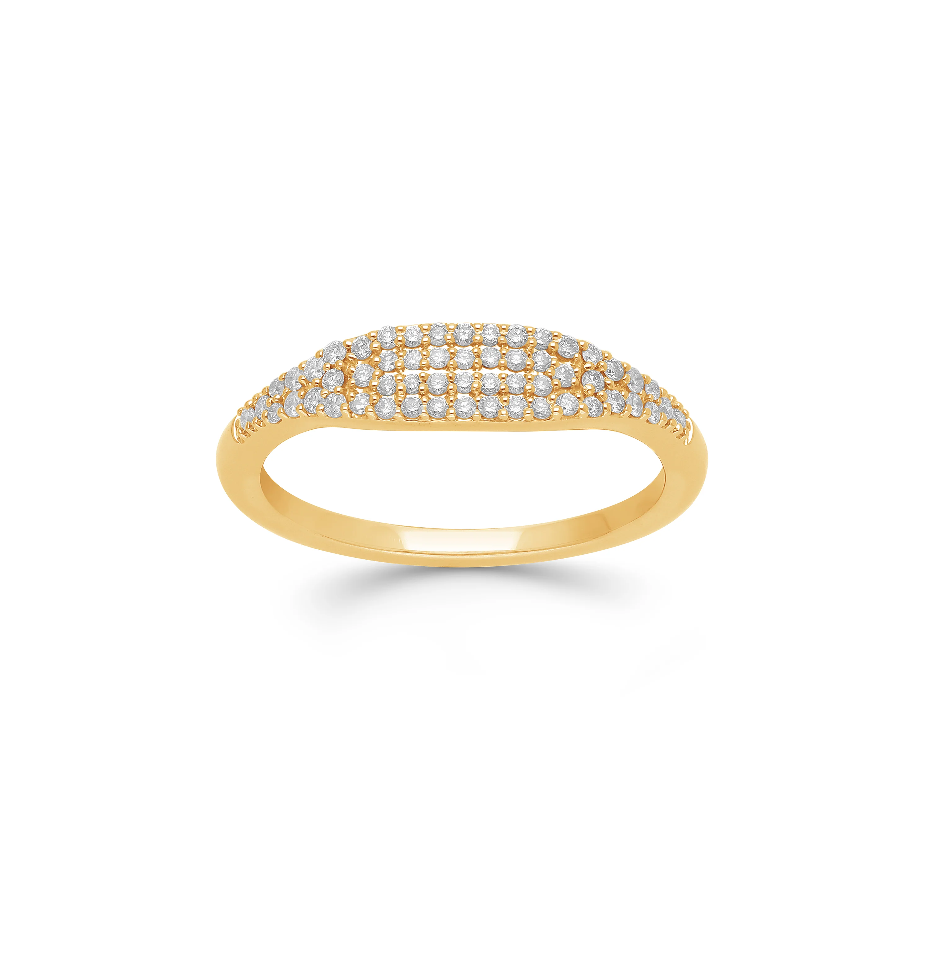 Sabel Collection Yellow Gold Round Diamond Pave Ring