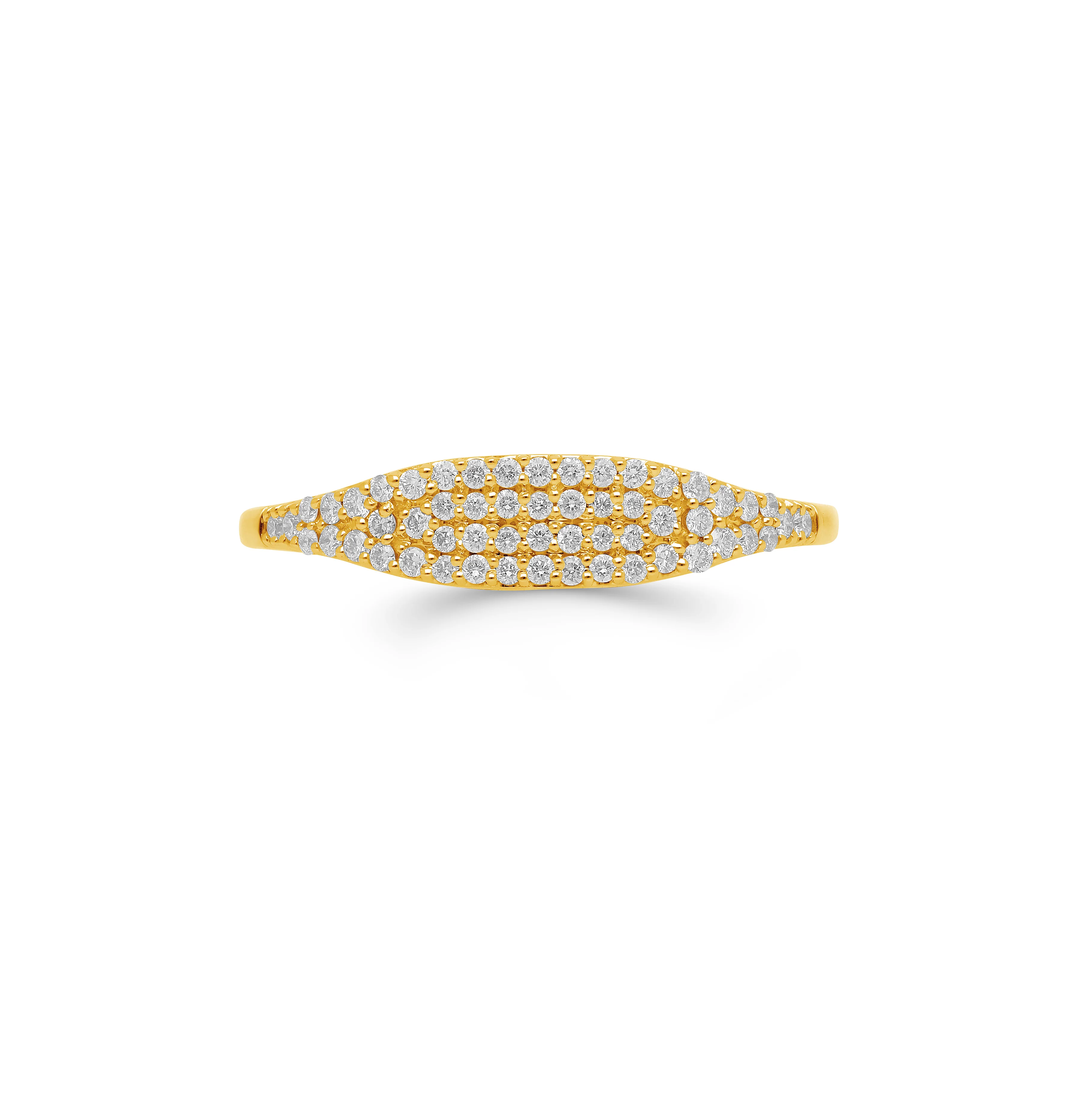Sabel Collection Yellow Gold Round Diamond Pave Ring - Image 2