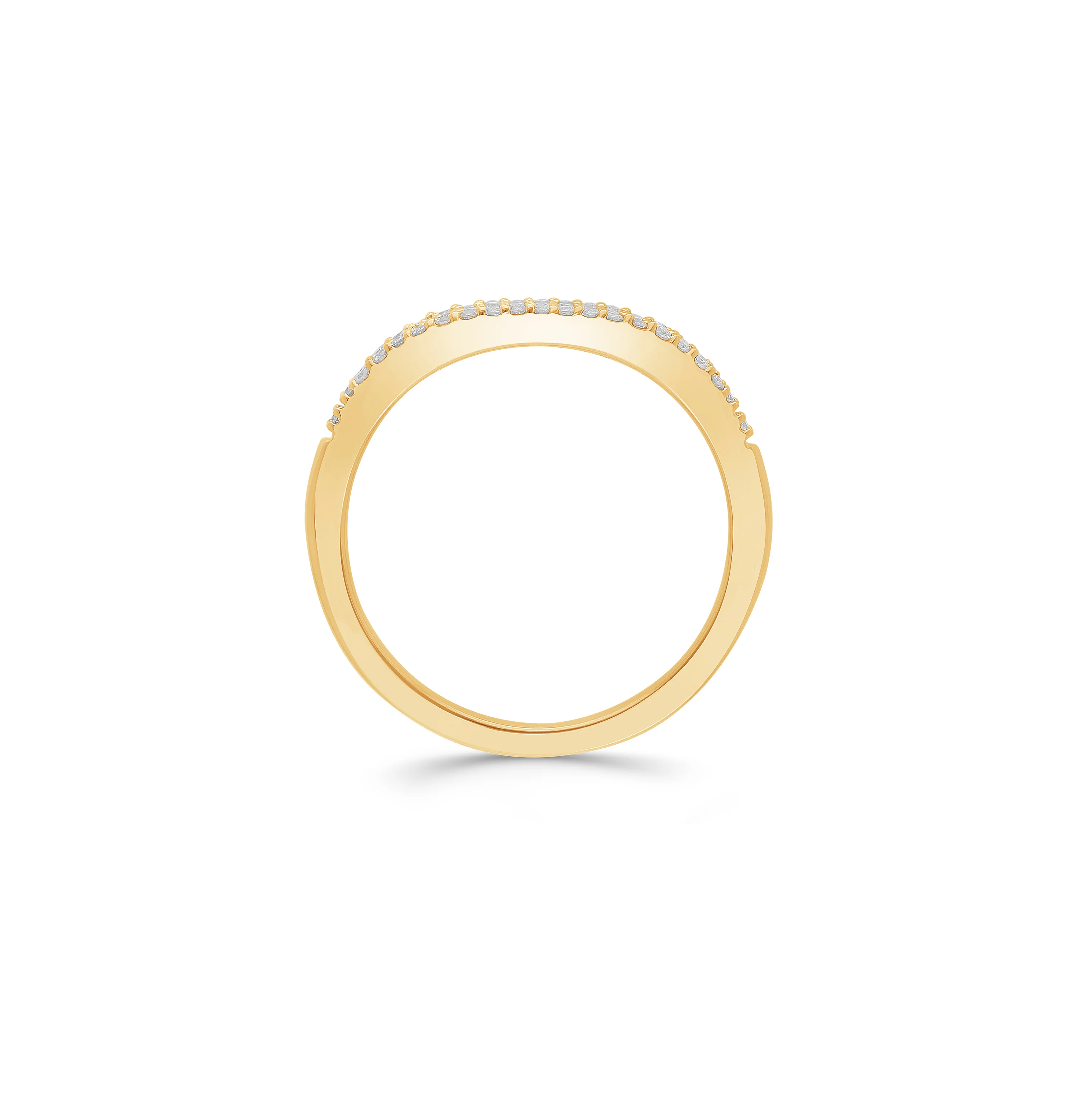 Sabel Collection Yellow Gold Round Diamond Pave Ring - Image 3