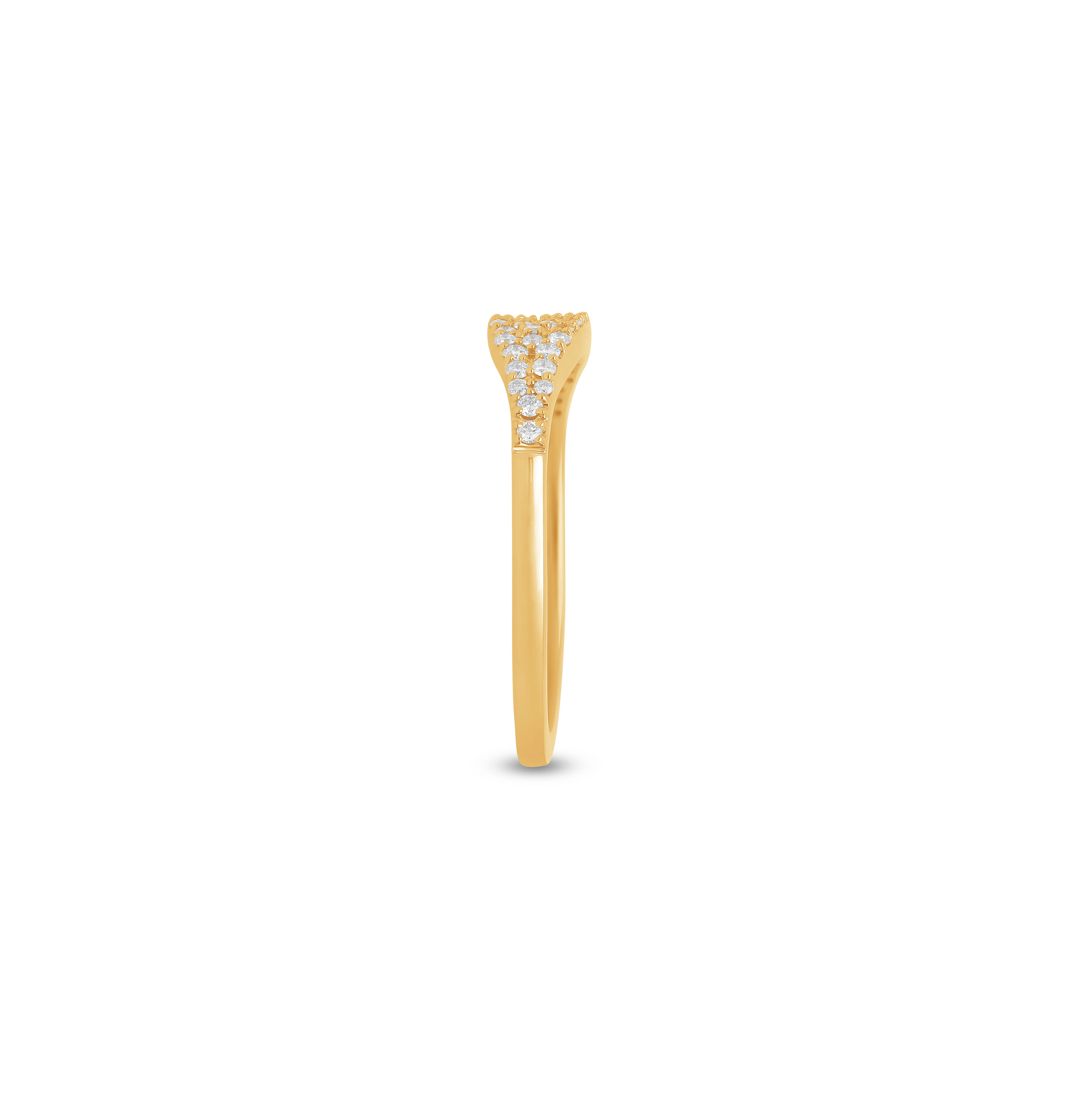 Sabel Collection Yellow Gold Round Diamond Pave Ring - Image 4