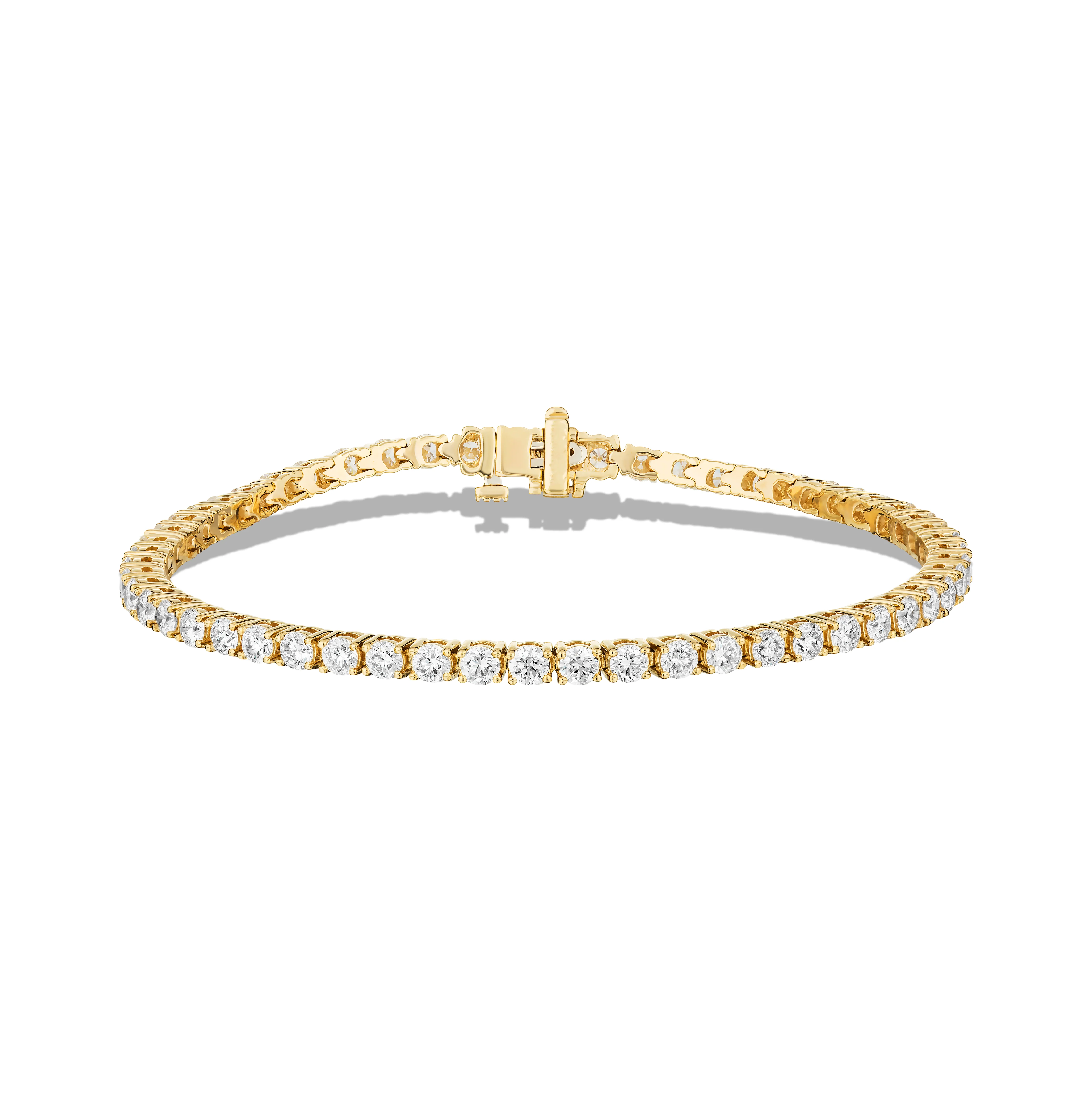 Sabel Collection Yellow Gold Round Diamond Tennis Bracelet, 7"