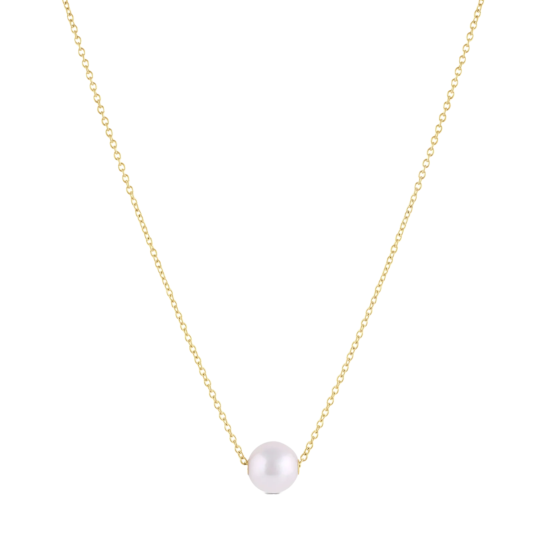 Sabel Collection Yellow Gold Sliding Pearl Necklace