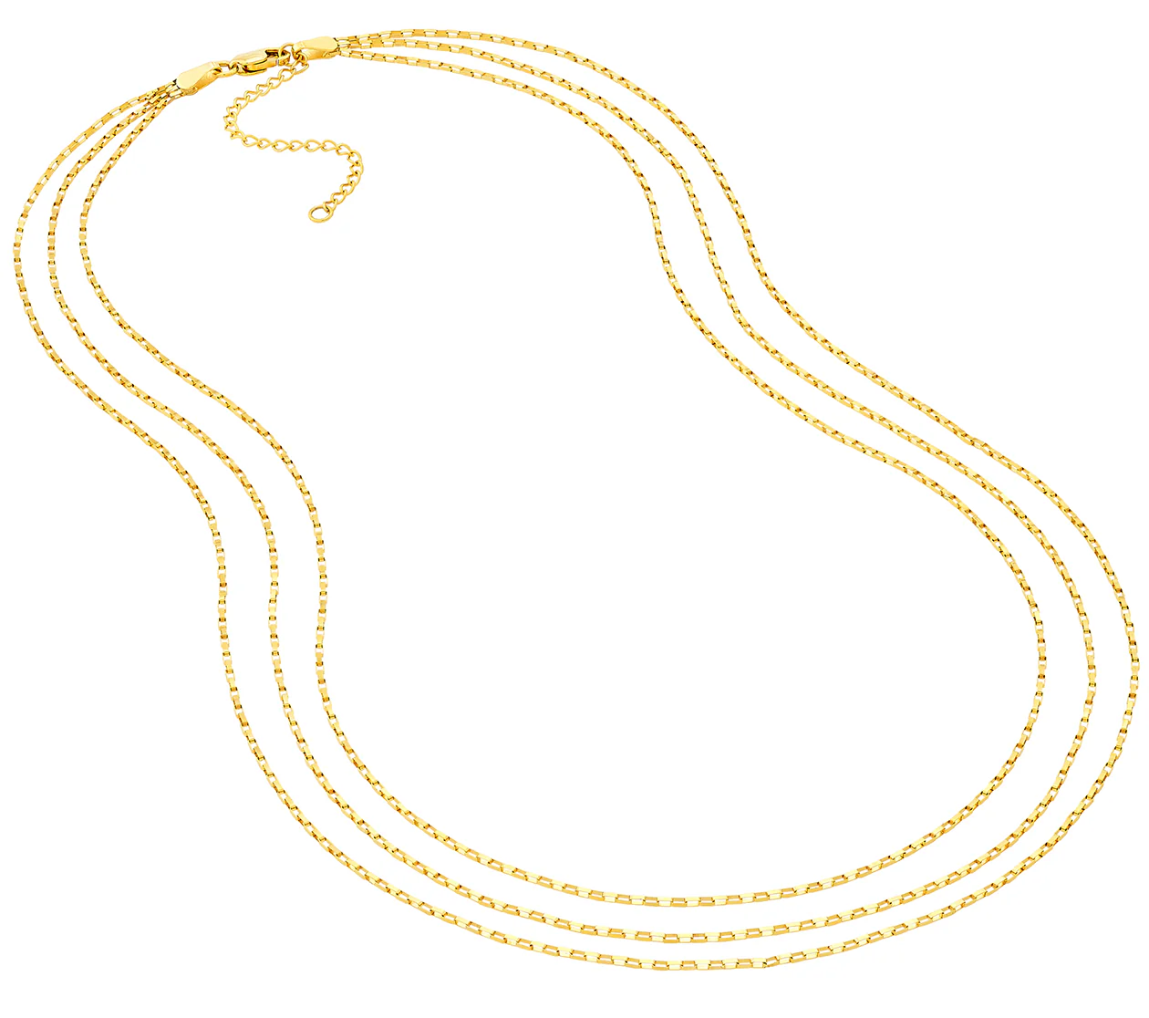Sabel Collection Yellow Gold Triple Graduated Box Link Necklace - Image 2