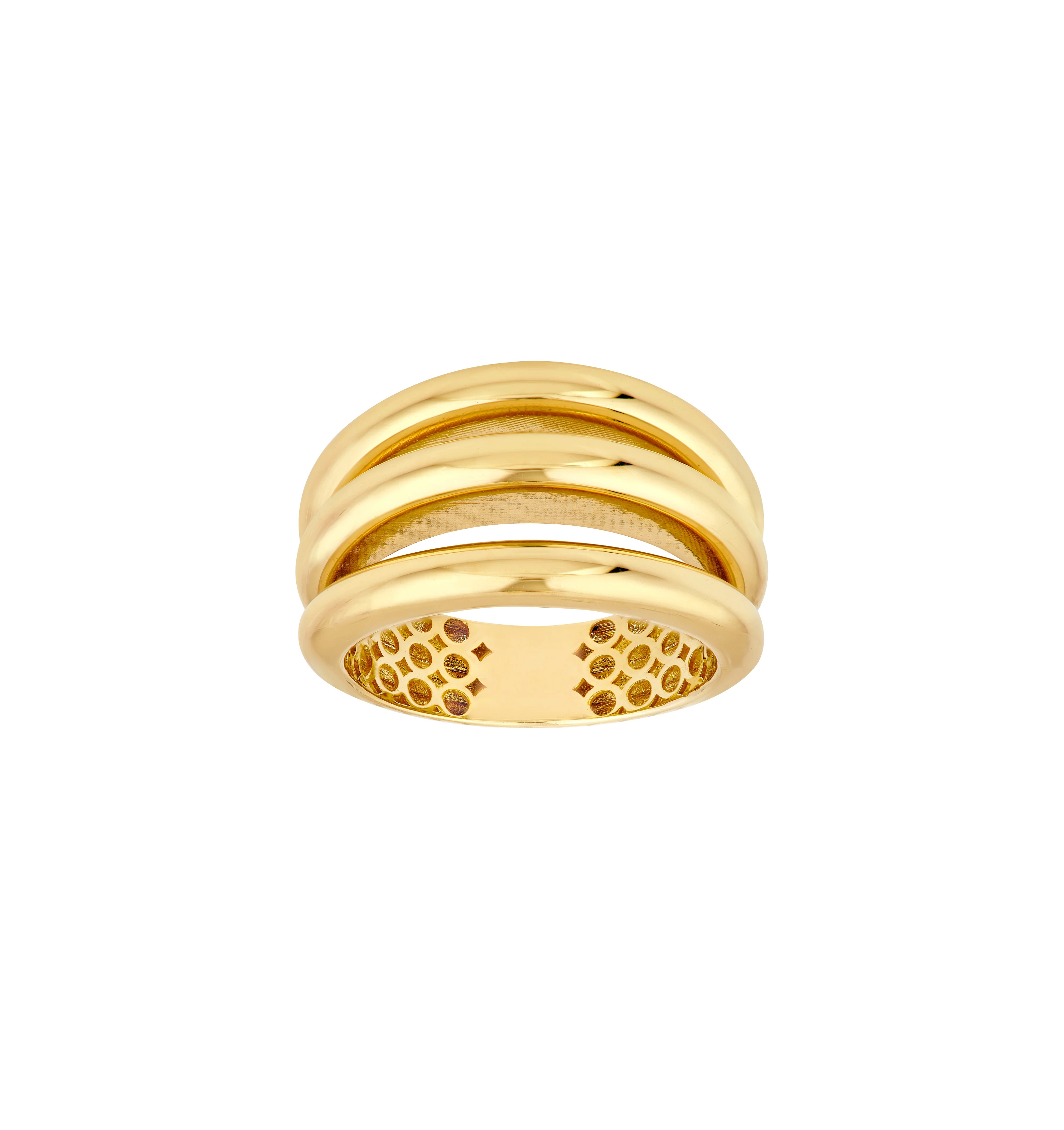 Sabel Collection Yellow Gold Triple Open Tube Band
