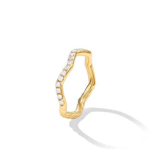 Zig Zag Stax Ring in 18K Yellow Gold with Diamonds, Size 8 - Image 2