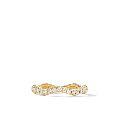 Zig Zag Stax Ring in 18K Yellow Gold with Diamonds, Size 8 - Image 3