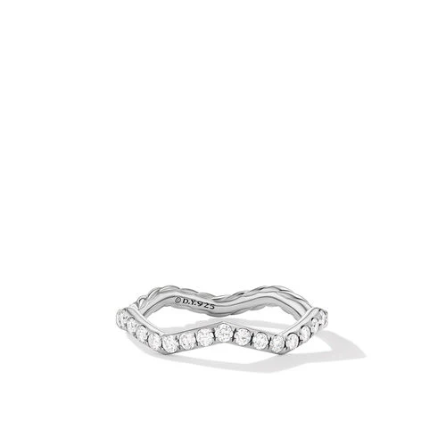 Zig Zag Stax Ring in Sterling Silver with Diamonds, Size 5 - Image 2